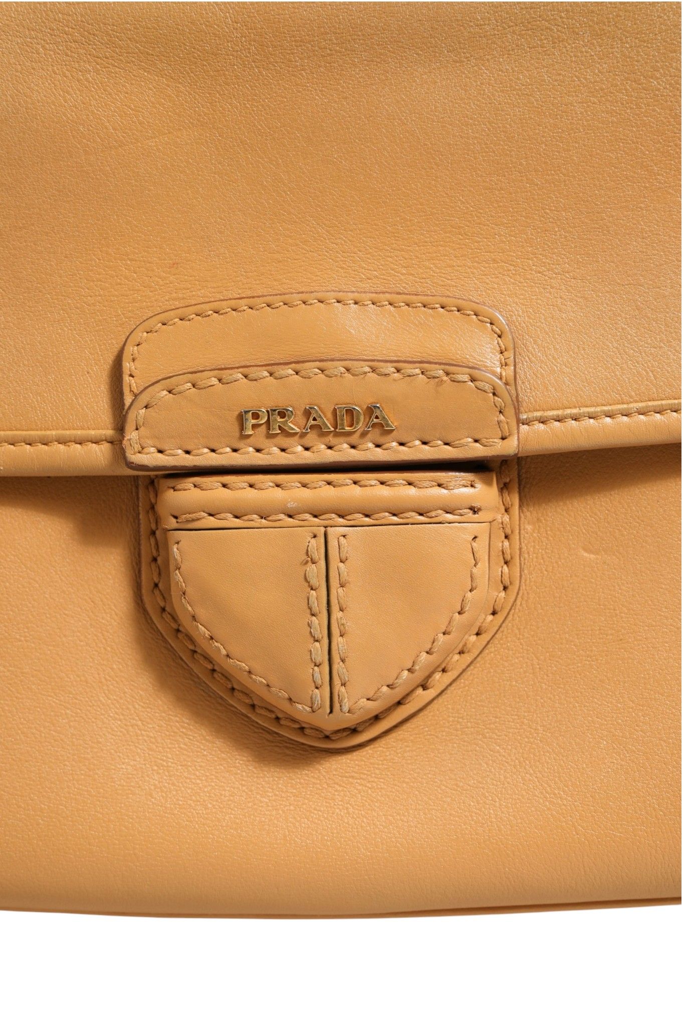 Sidonie Beige Pebble Leather shoulder Women's bag (Pre-Owned) - Prada - Modalova