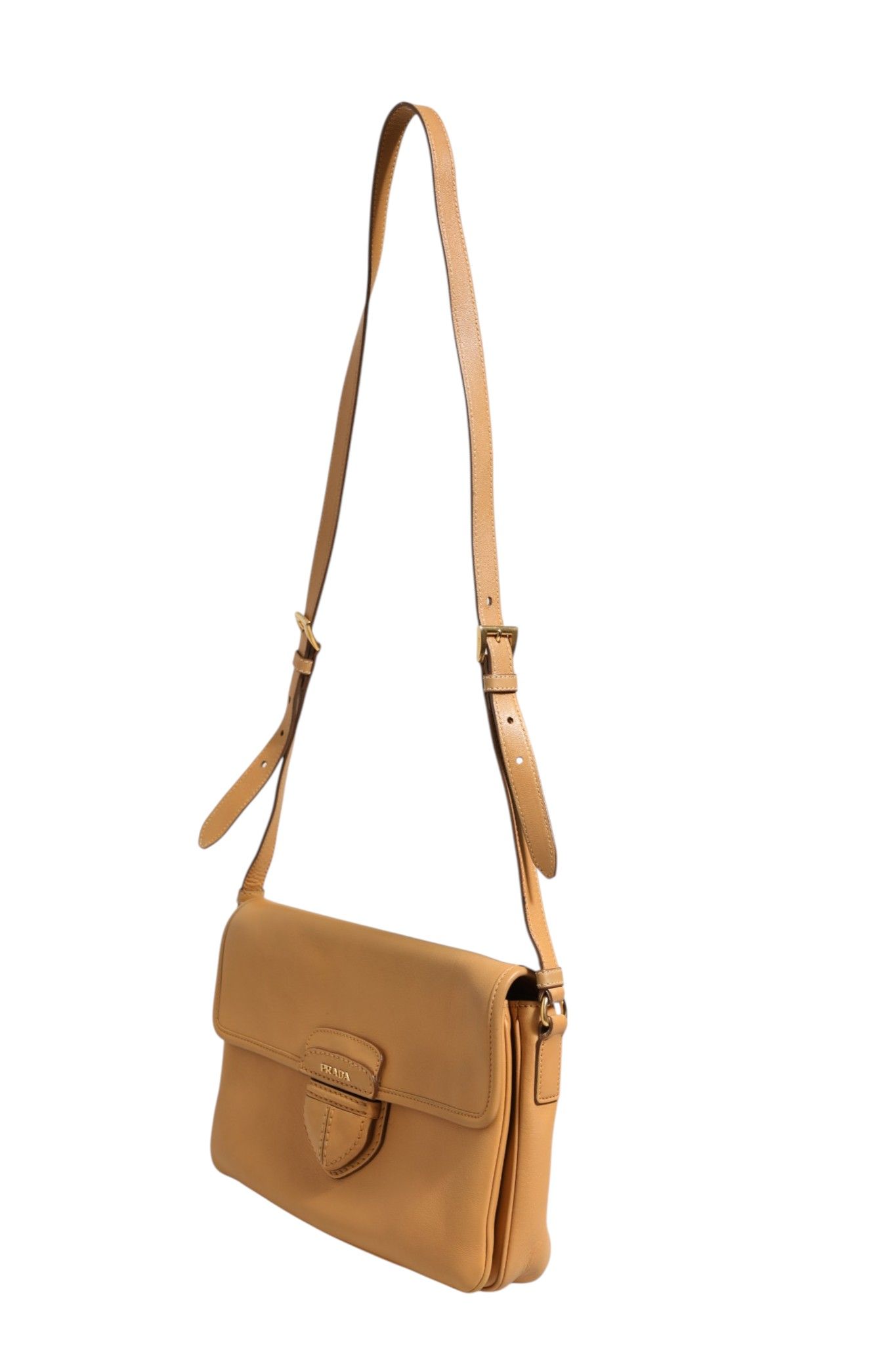 Sidonie Beige Pebble Leather shoulder Women's bag (Pre-Owned) - Prada - Modalova