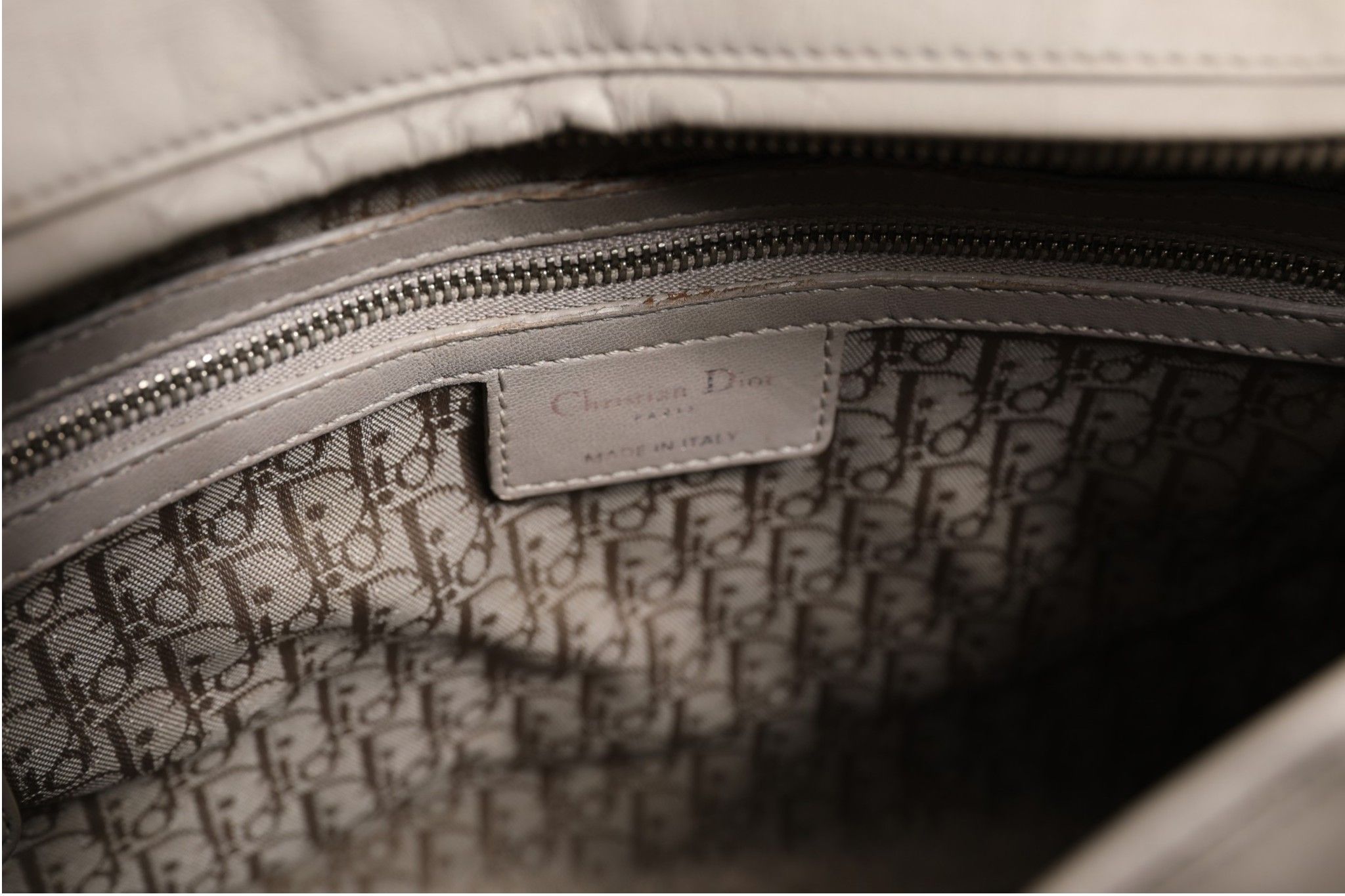 Lady Dior Large Grey Cannage Lambskin Women's Bag (Pre-Owned) - Christian Dior - Modalova