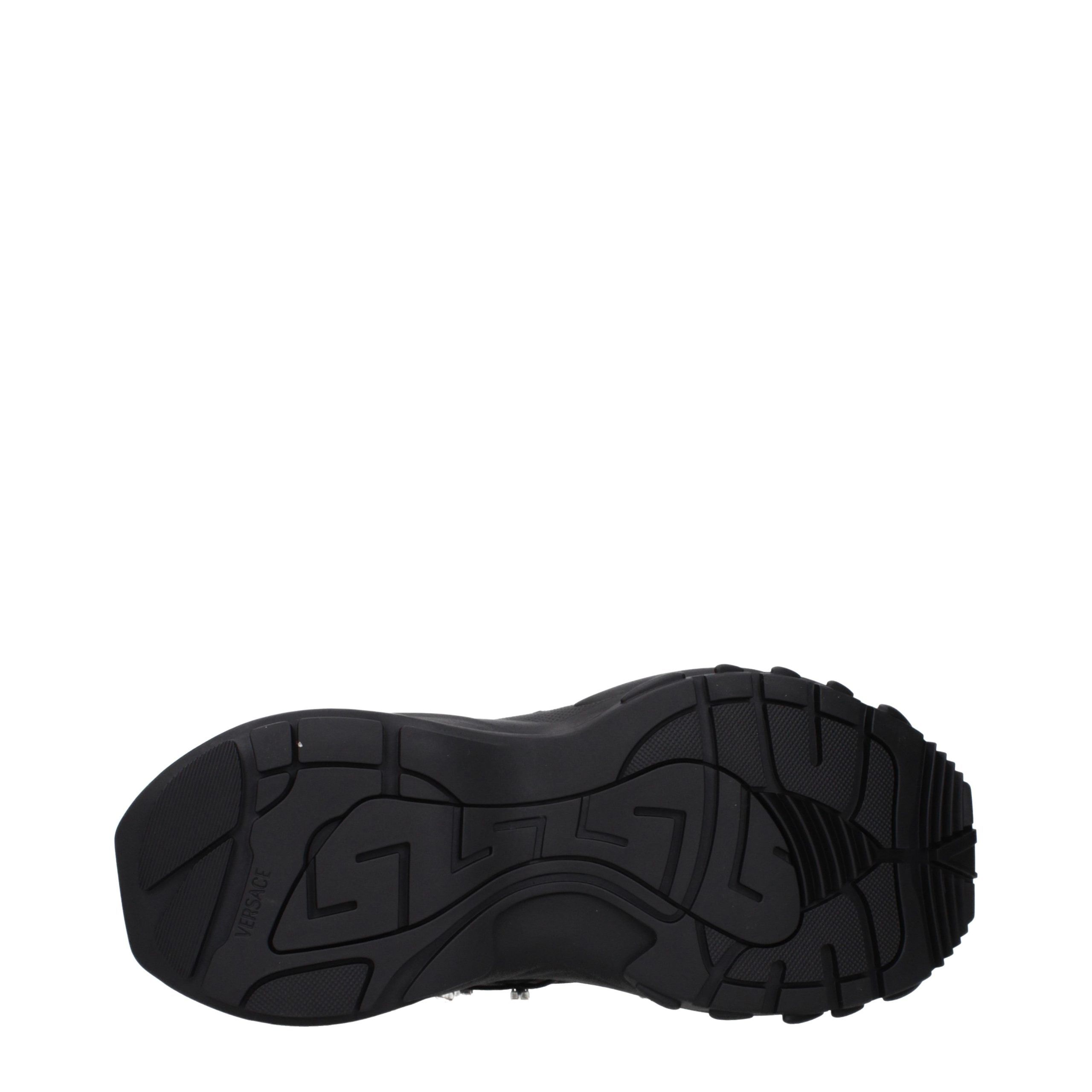 Versace Black Fabric Men's Sneakers - Versace - Modalova