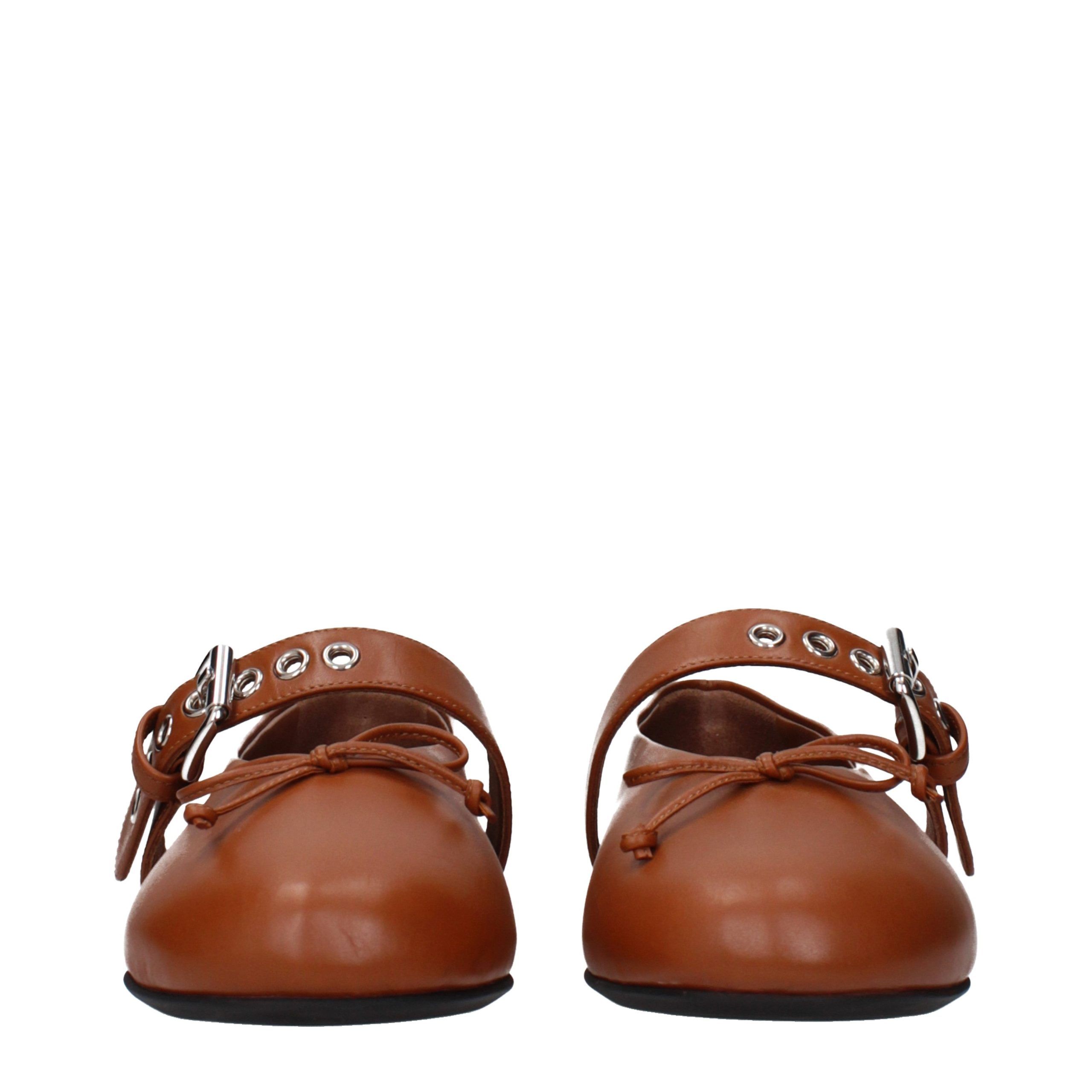 Leather Ballet Women's Flats - Miu Miu - Modalova