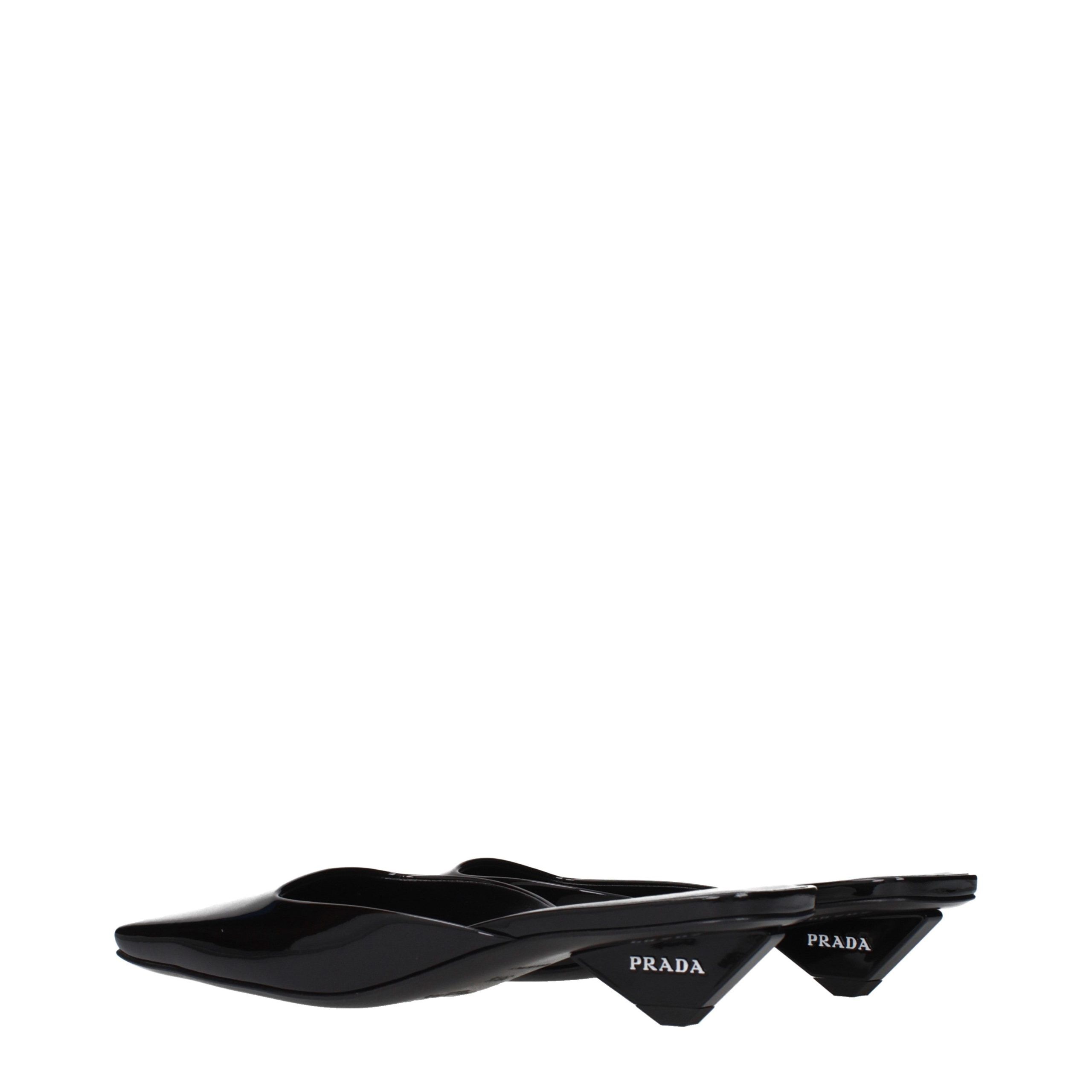 Leather Flat Women's Sandals - Prada - Modalova