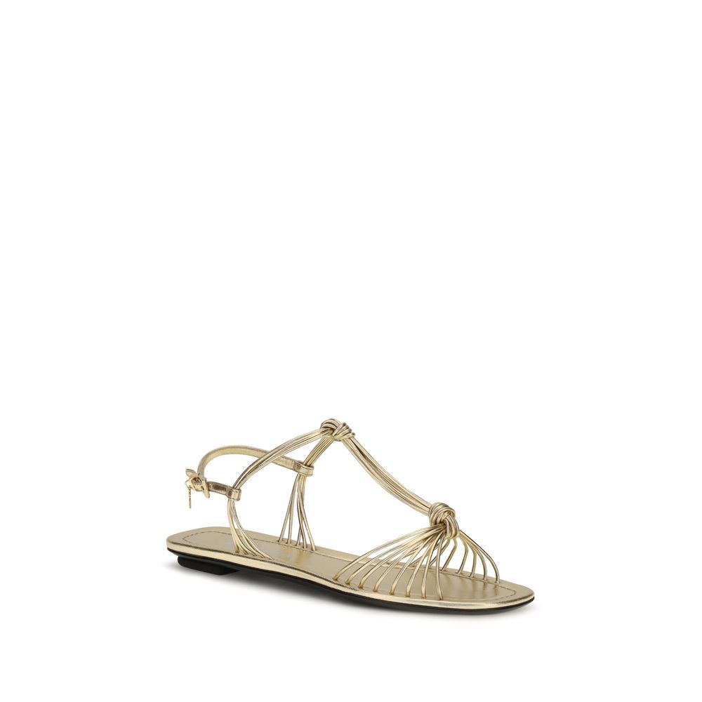Calf Leather Bos Taurus Flat Women's Sandals - Prada - Modalova