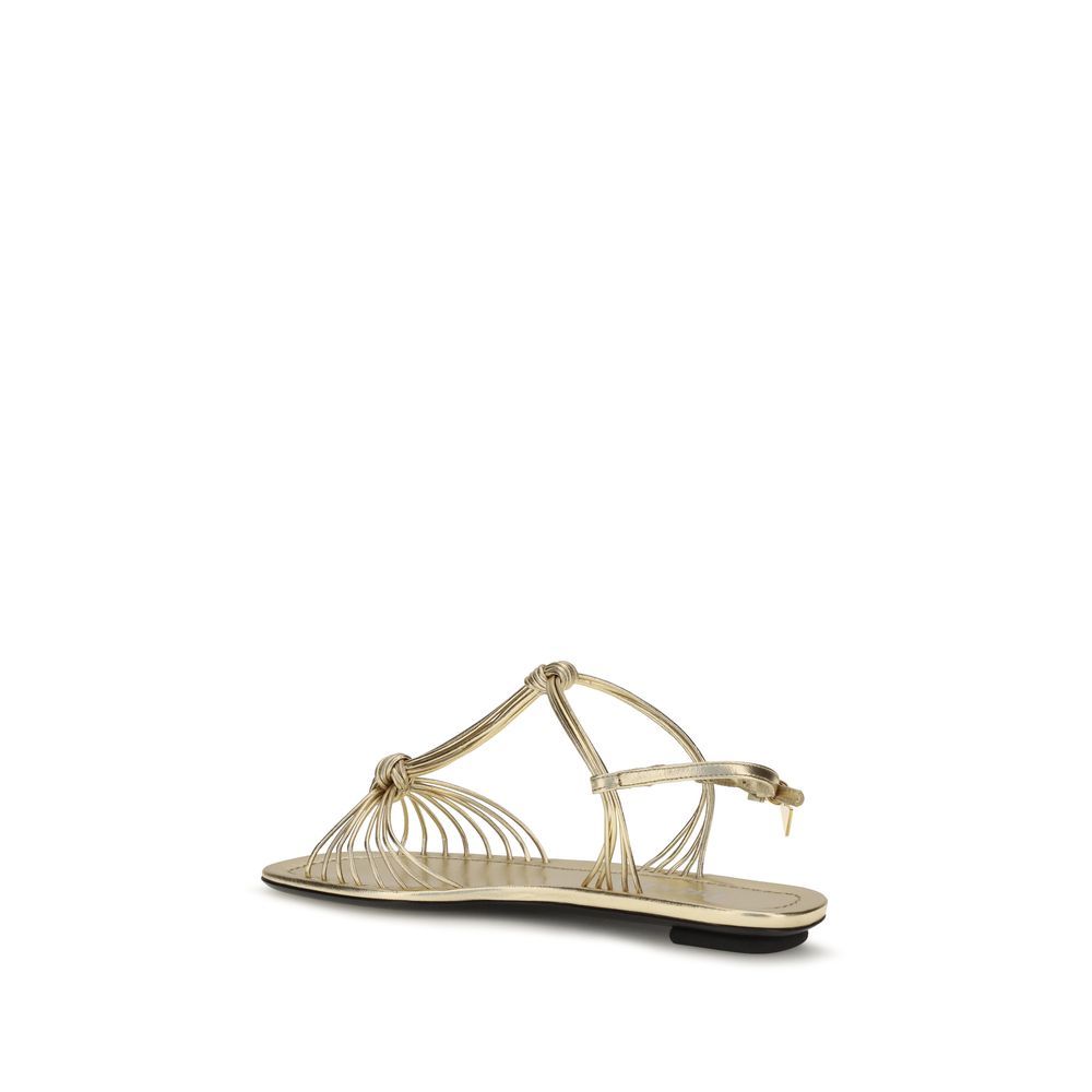 Calf Leather Bos Taurus Flat Women's Sandals - Prada - Modalova