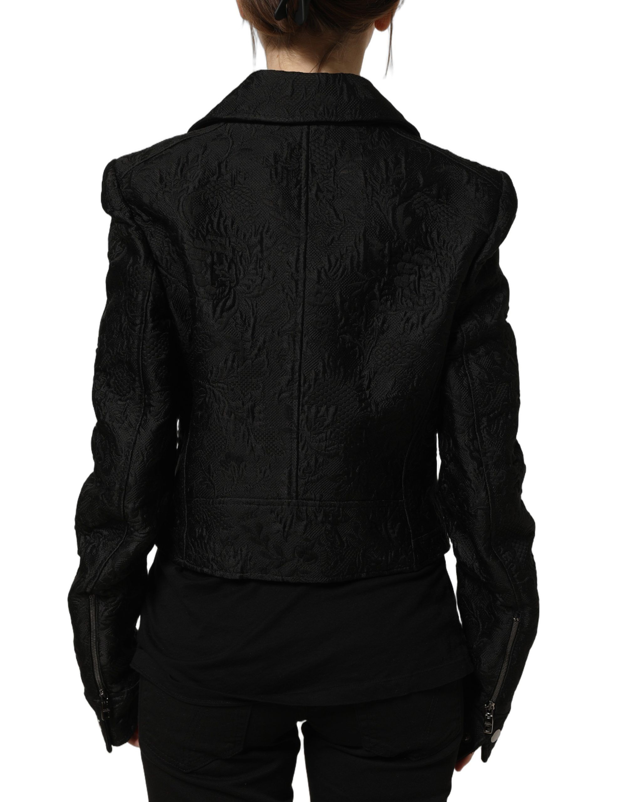 Floral Brocade Biker Blouson Women's Jacket - Dolce & Gabbana - Modalova