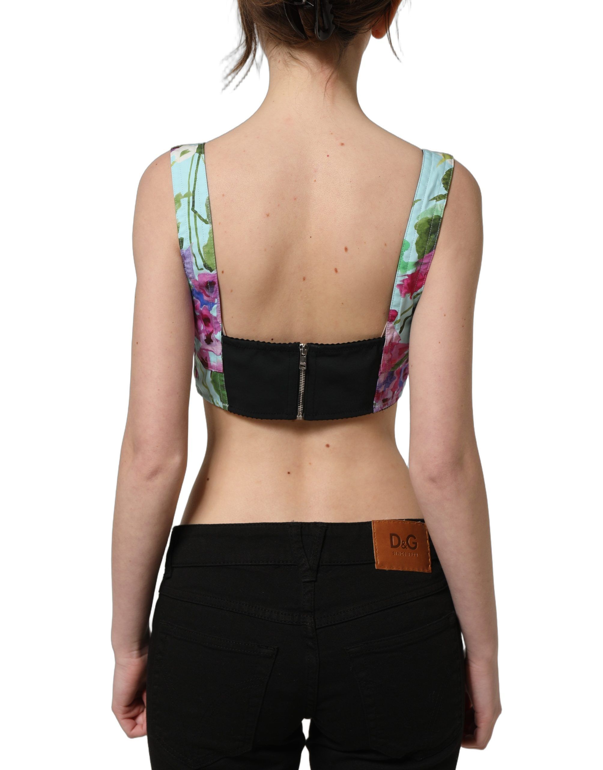 Floral Cropped Bustier Tank Women's Top - Dolce & Gabbana - Modalova