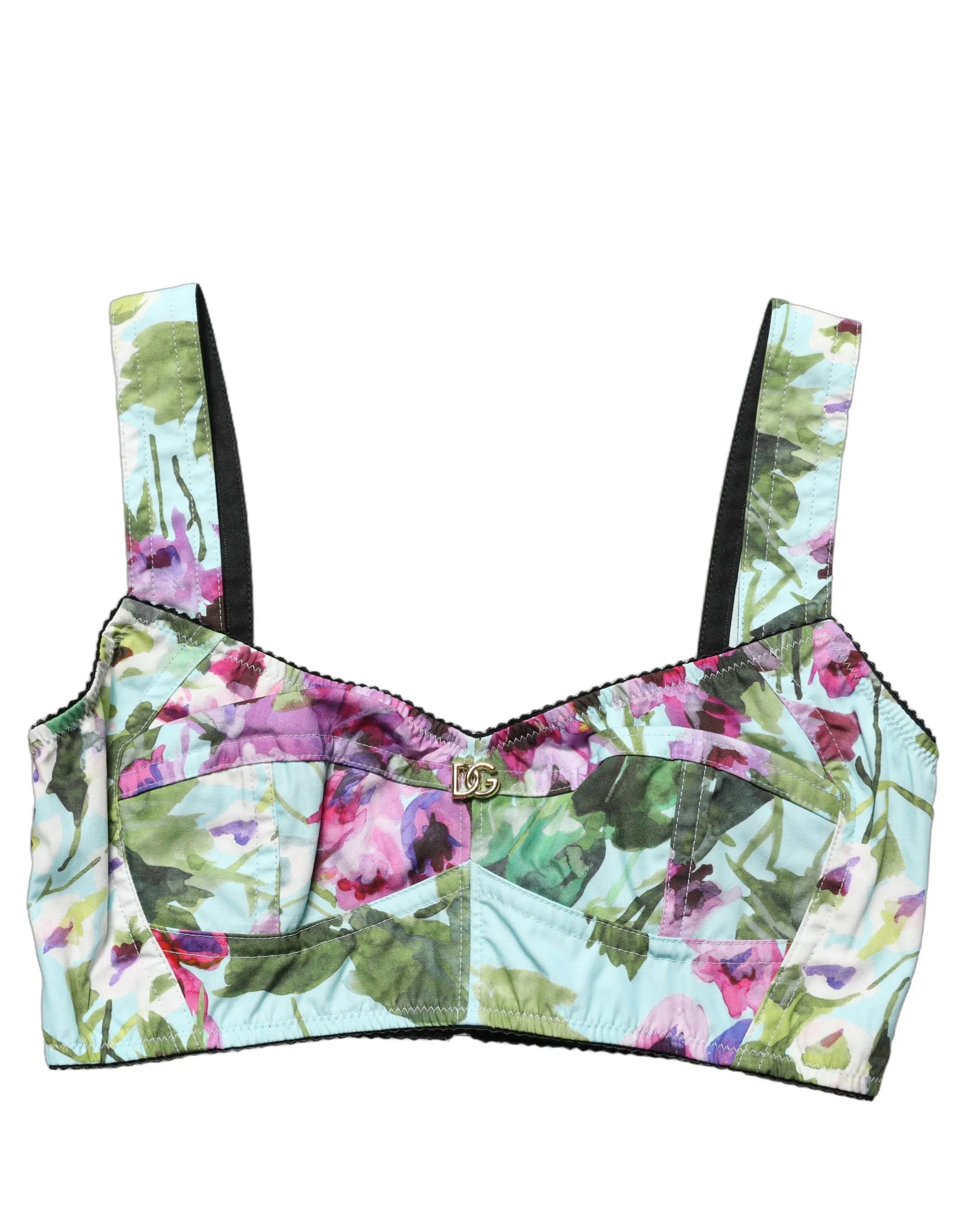 Floral Cropped Bustier Tank Women's Top - Dolce & Gabbana - Modalova