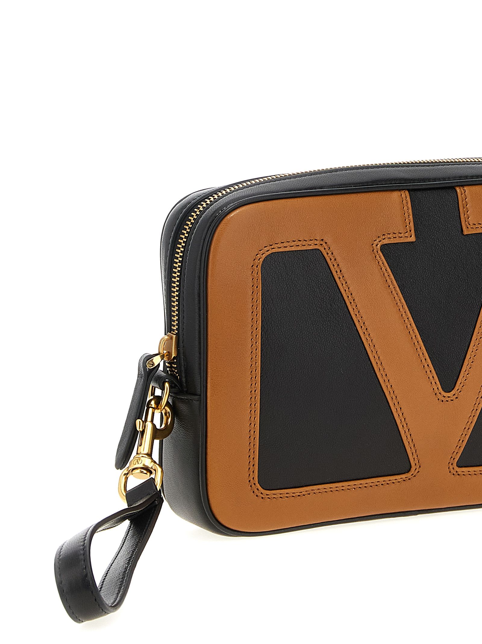 Lamb Leather Clutch Men's Bag - Valentino Garavani - Modalova