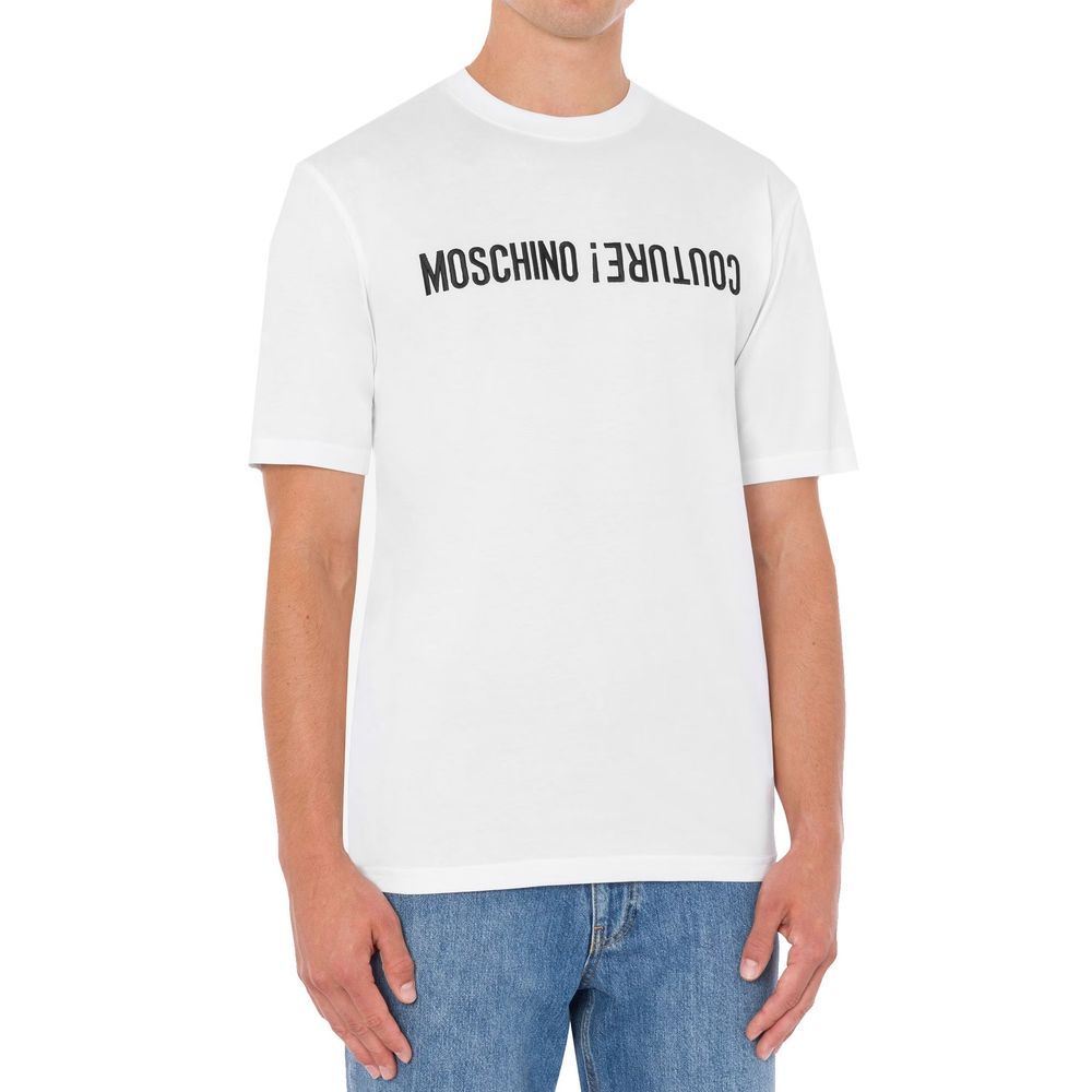 Moschino White Cotton Men's T-Shirt - Moschino - Modalova