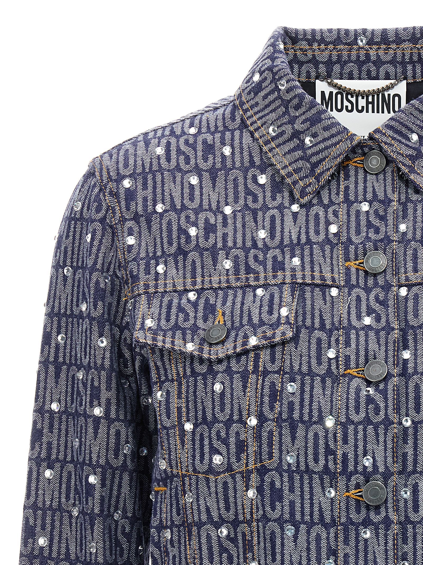 Cotton Denim Women's Jacket - Moschino - Modalova