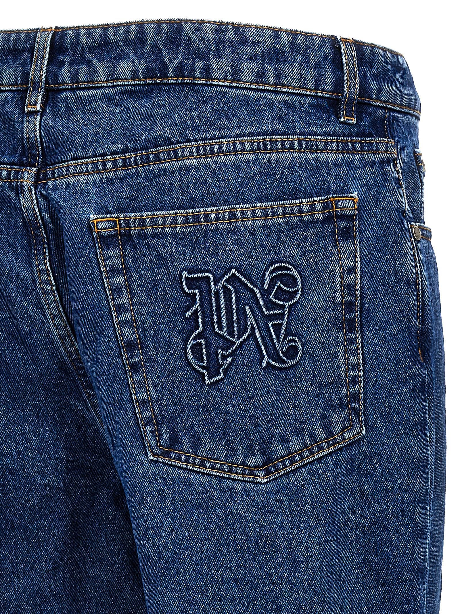 Cotton Straight-Leg Men's Jeans - Palm Angels - Modalova