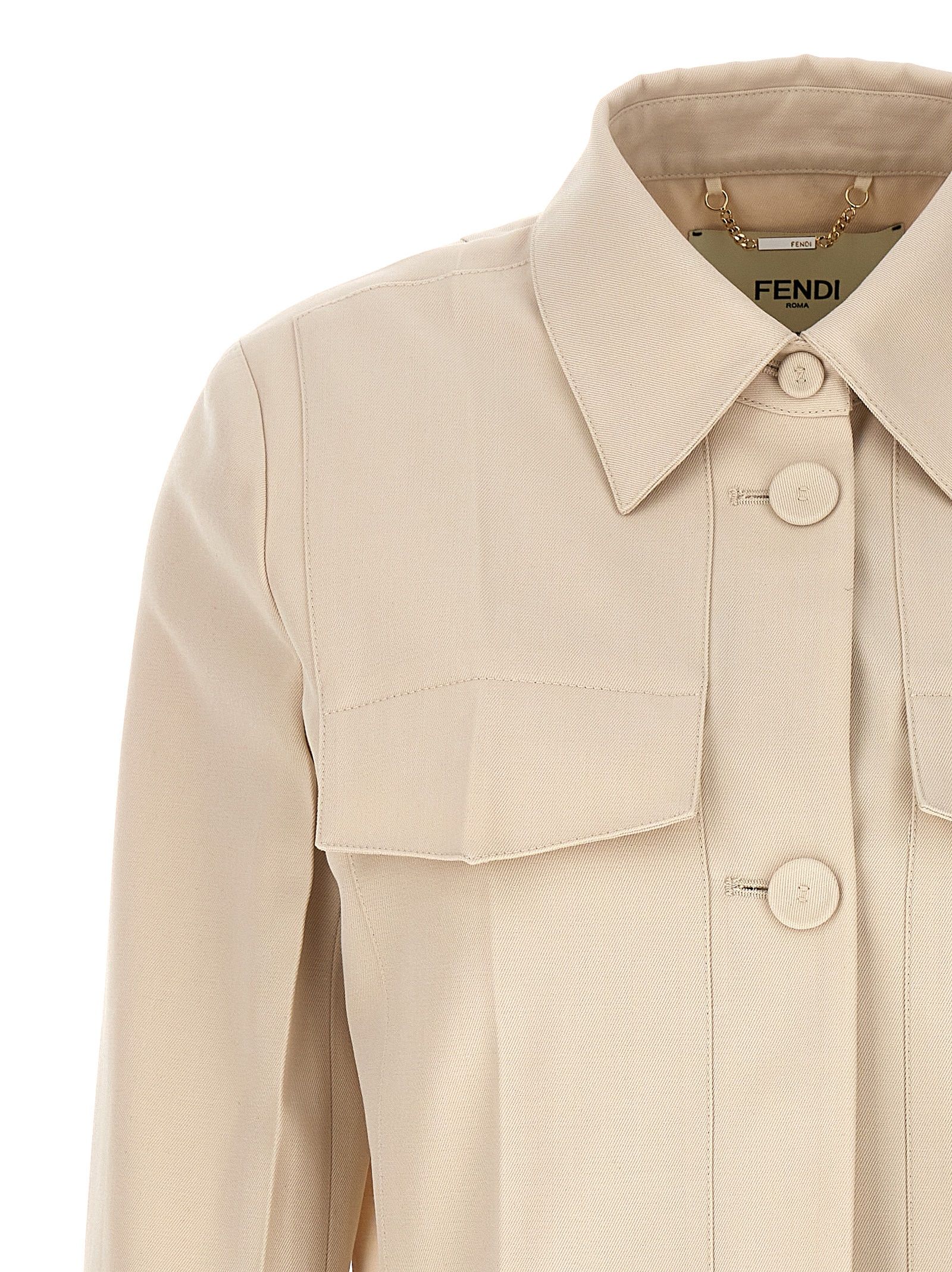 Wool Full-Length Women's Jacket - Fendi - Modalova