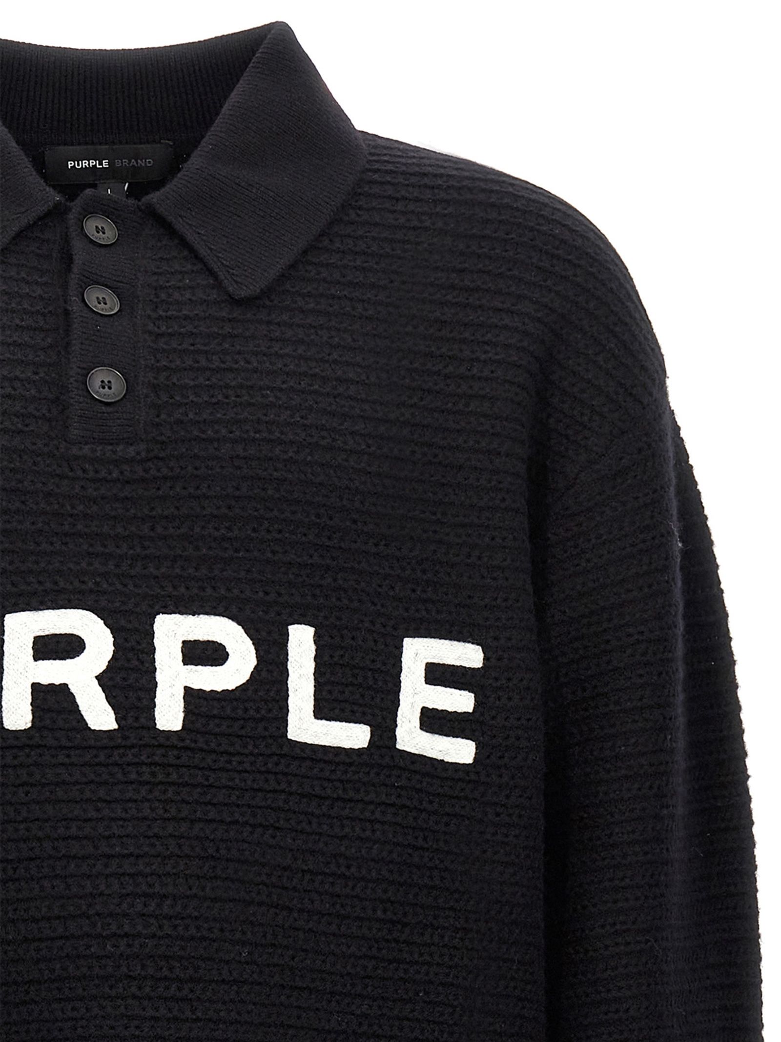 PURPLE Black Wool Men's Cardigan - PURPLE - Modalova
