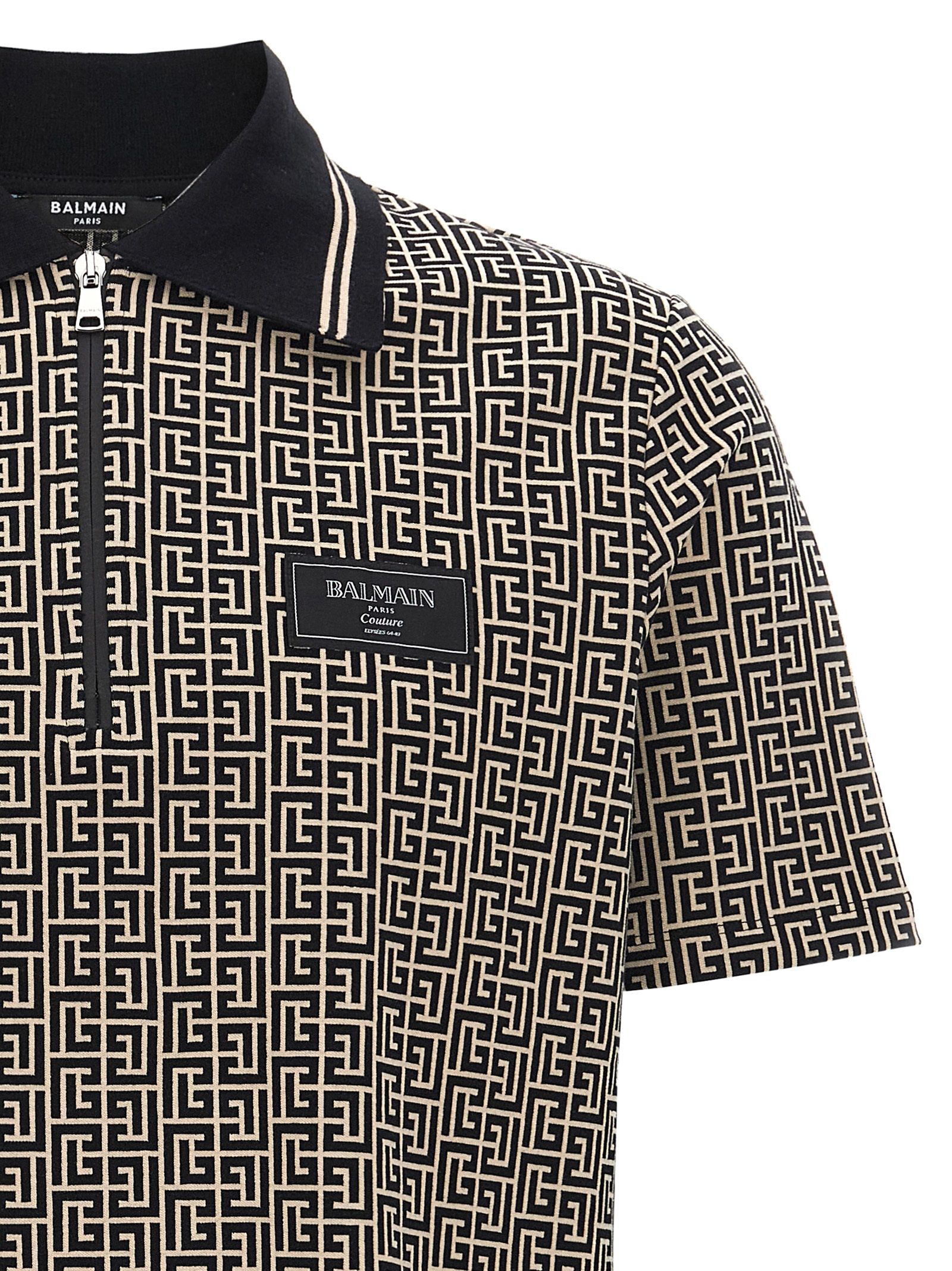Cotton Polo Men's Shirt - Balmain - Modalova