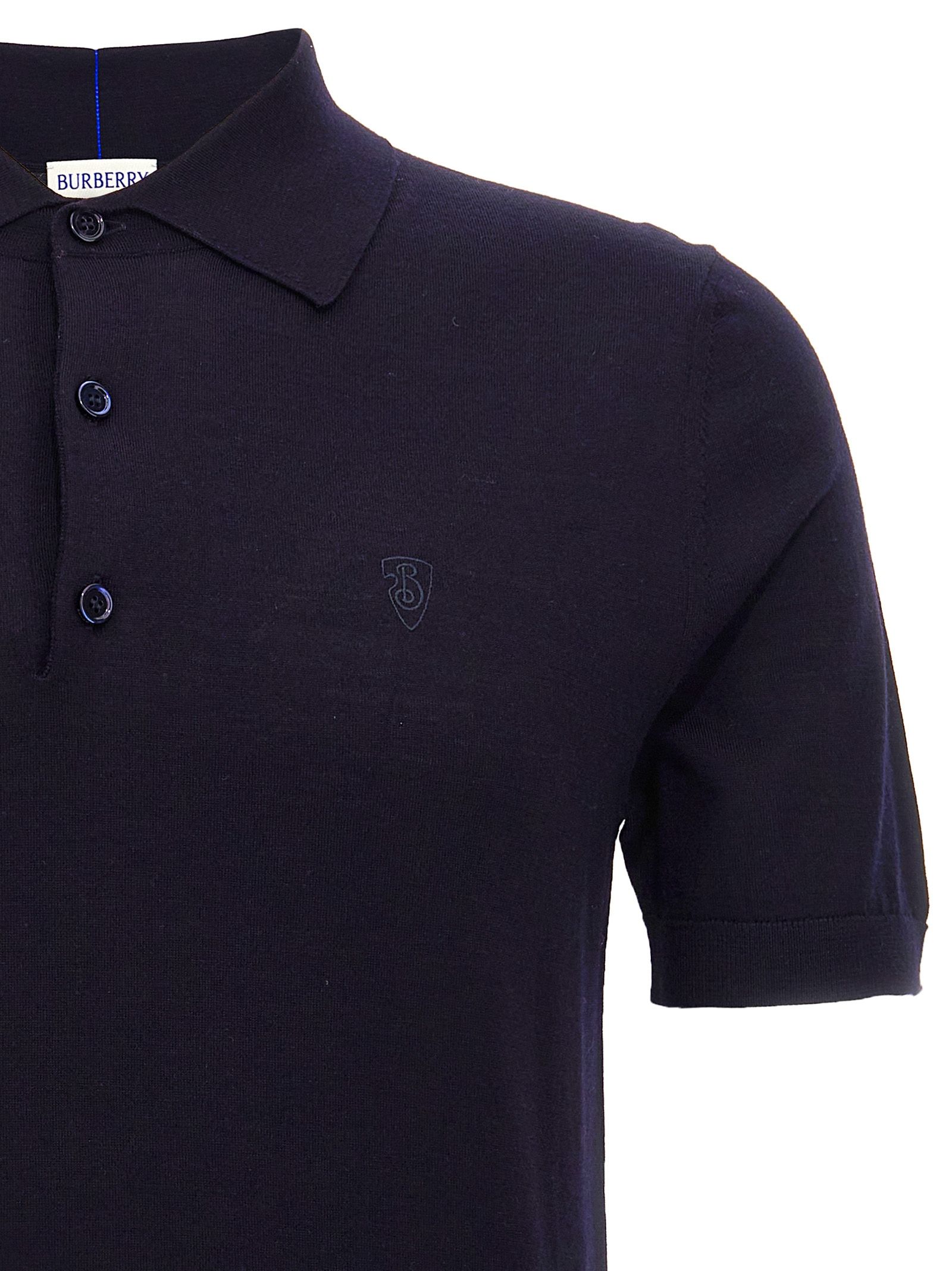 Burberry Blue Wool Polo Men's Shirt - Burberry - Modalova