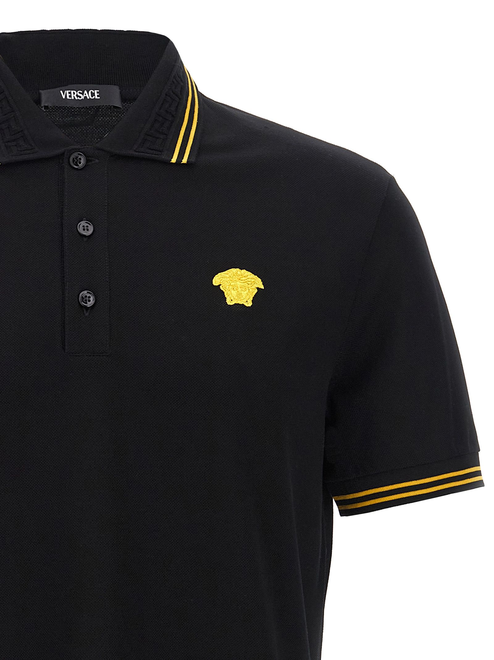 Cotton Polo Men's Shirt - Versace - Modalova