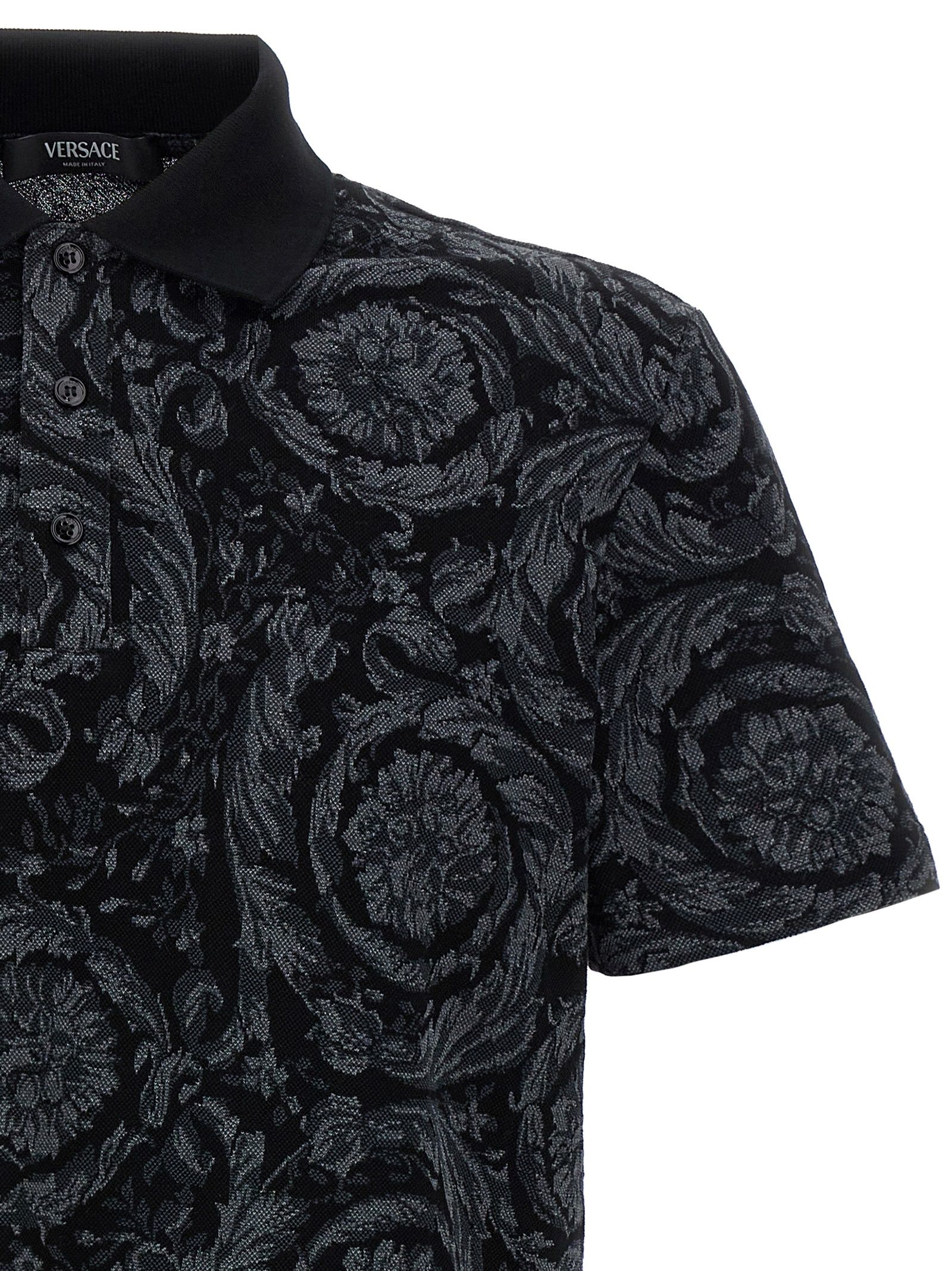 Cotton Polo Men's Shirt - Versace - Modalova