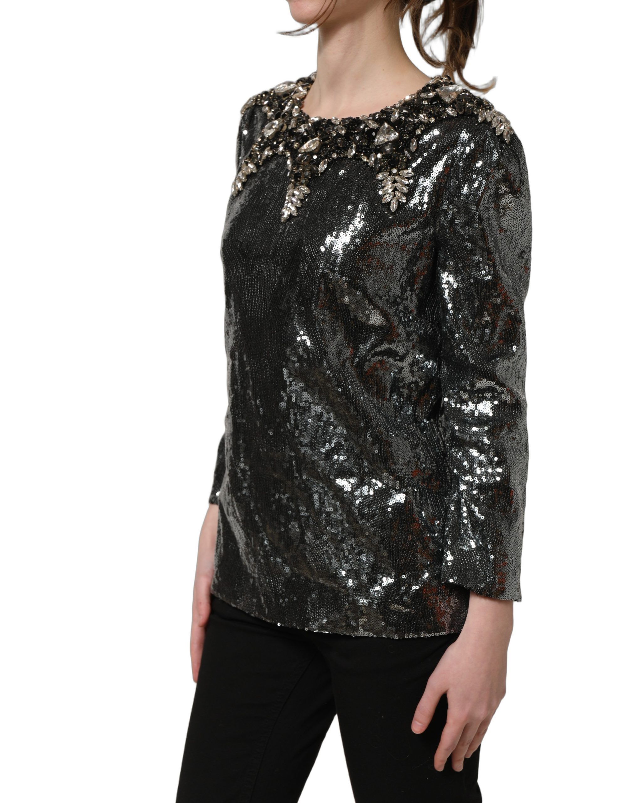 Metallic Sequin Embellished Blouse Women's Top - Dolce & Gabbana - Modalova