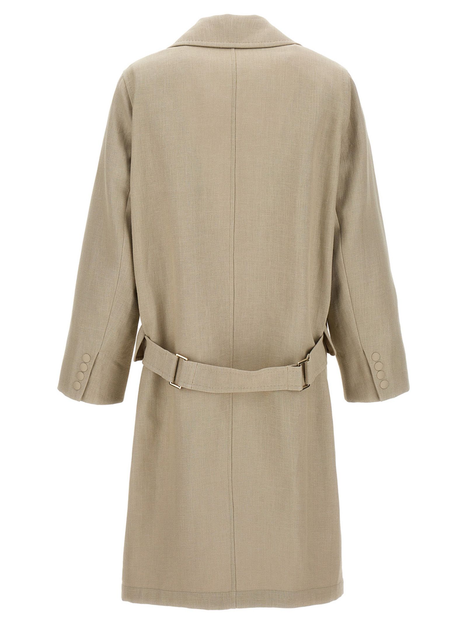 Max Mara Beige Linen Women's Coat - Max Mara - Modalova