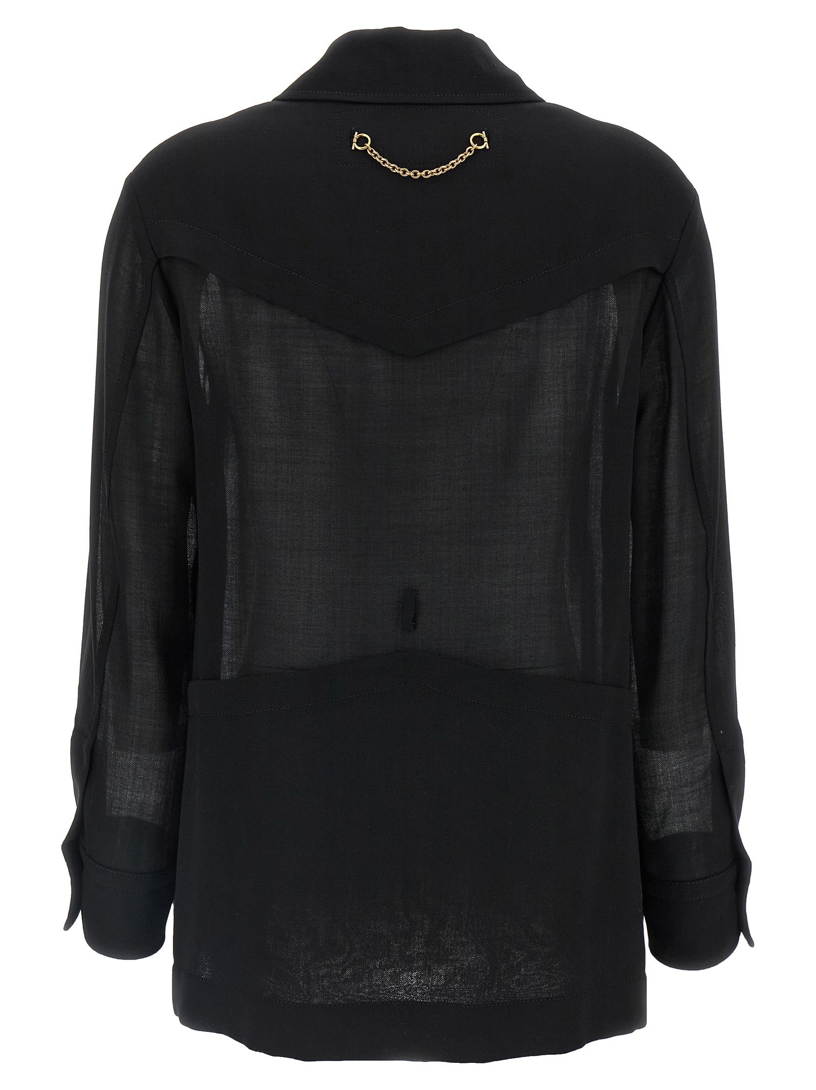 Virgin Wool Women's Blouse - Ferragamo - Modalova