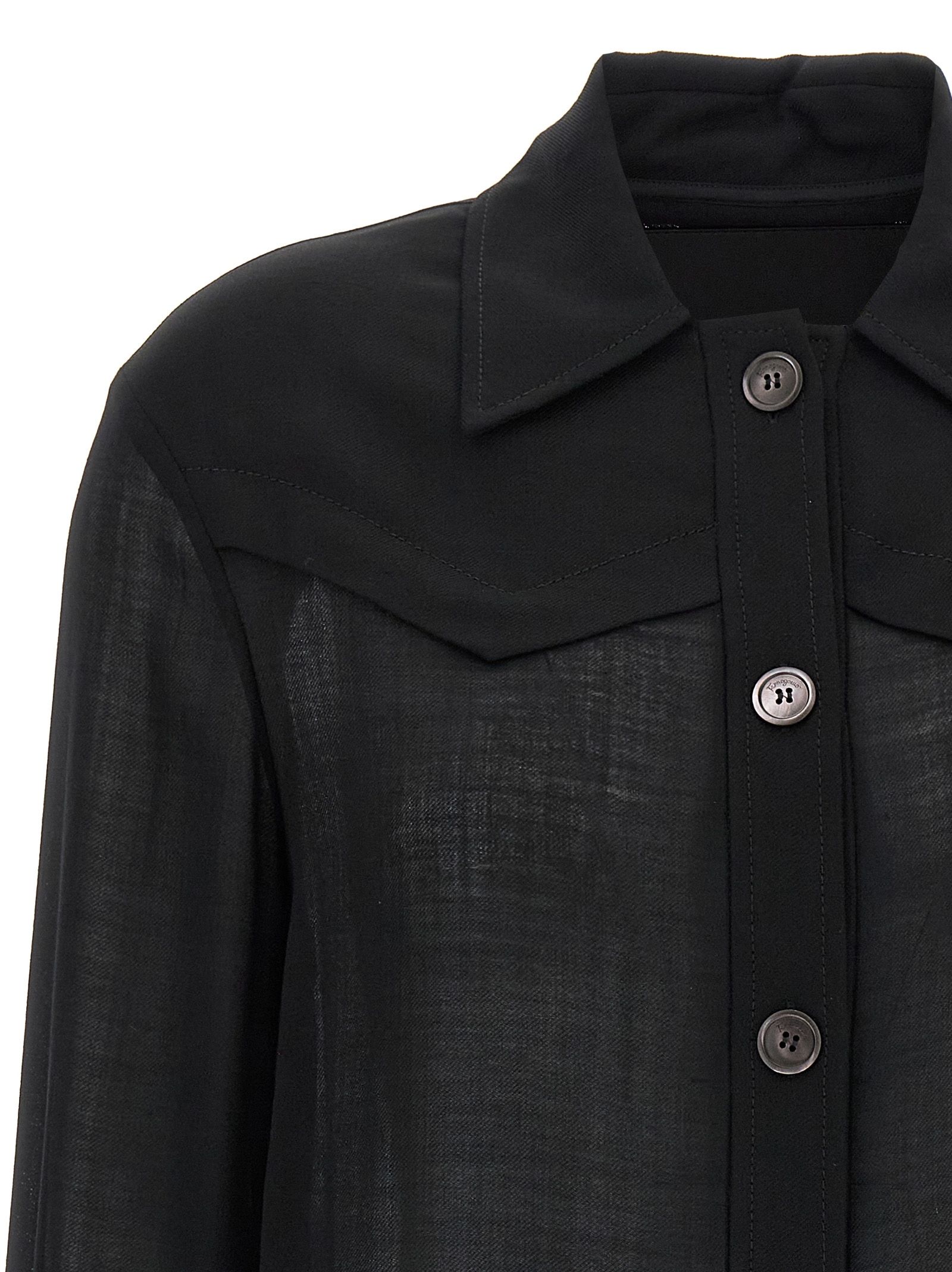 Virgin Wool Women's Blouse - Ferragamo - Modalova