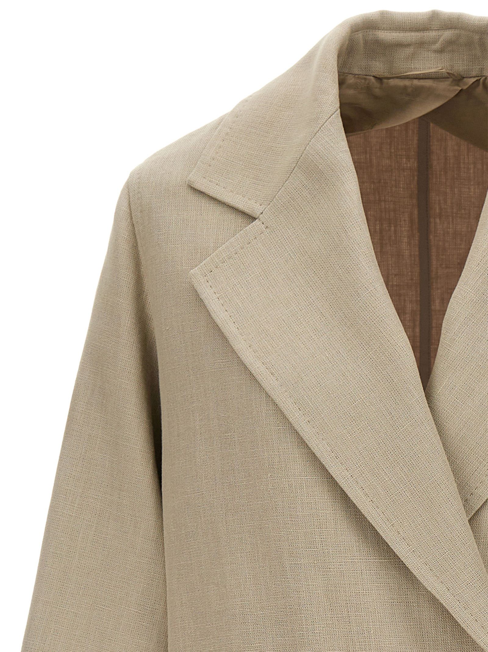 Max Mara Beige Linen Women's Coat - Max Mara - Modalova