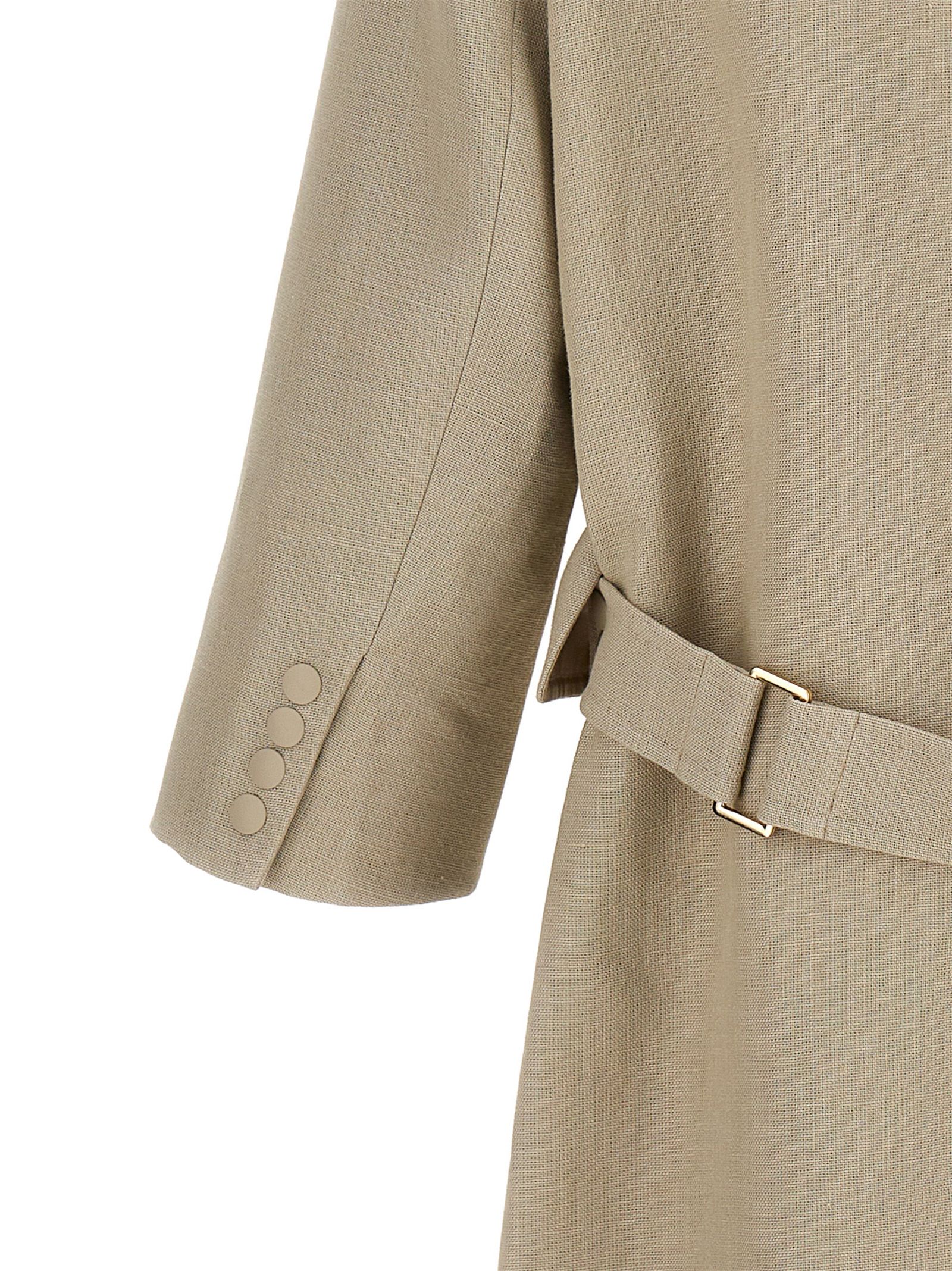 Max Mara Beige Linen Women's Coat - Max Mara - Modalova