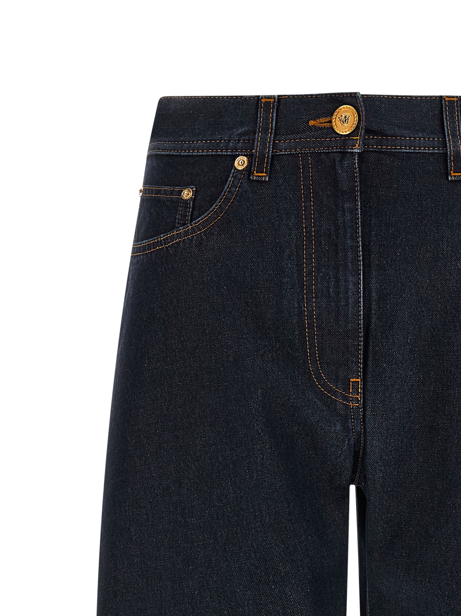 Cotton High-Waisted Women's Jean - Versace - Modalova