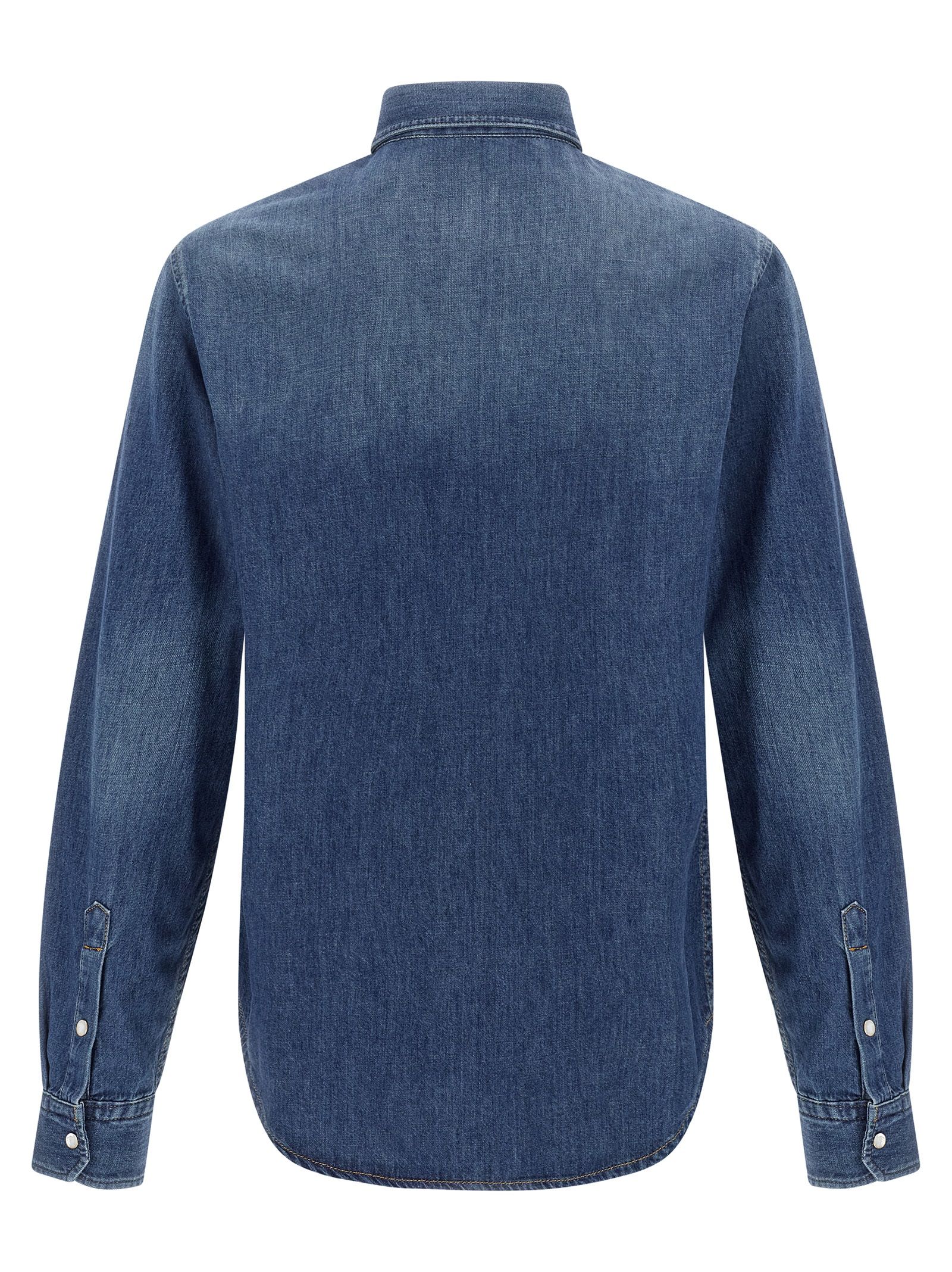 Versace Blue Cotton Men's Blouse - Versace - Modalova