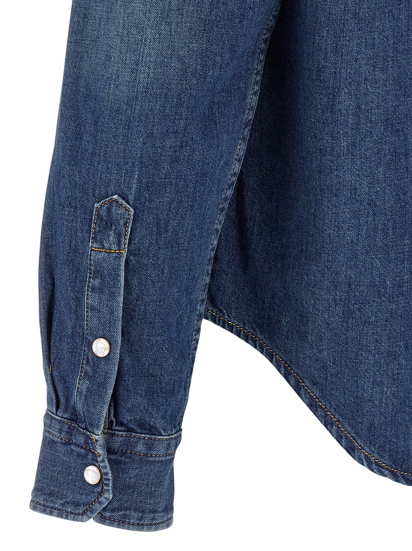Versace Blue Cotton Men's Blouse - Versace - Modalova