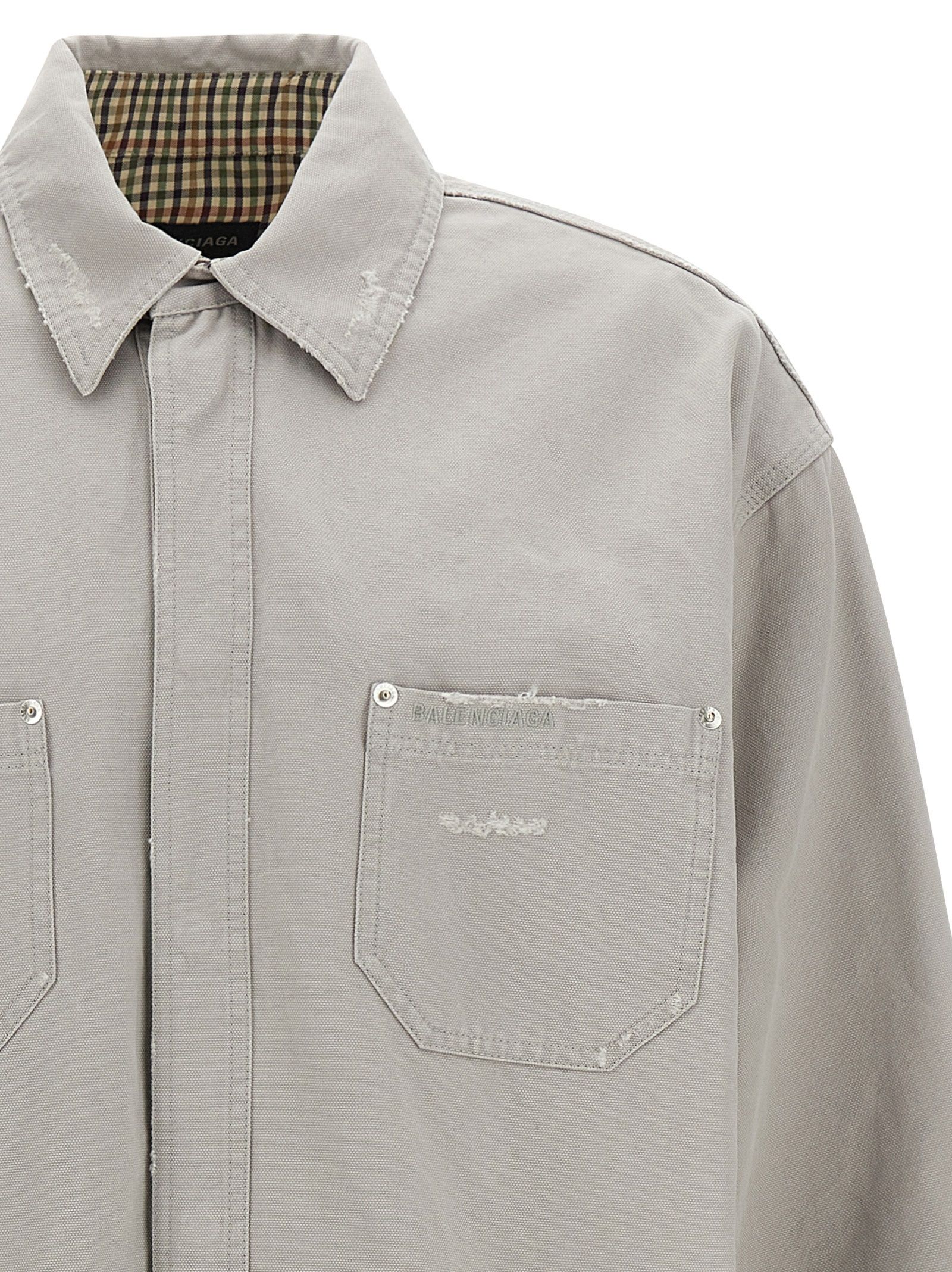 Balenciaga Gray Cotton Men's Blouse - Balenciaga - Modalova