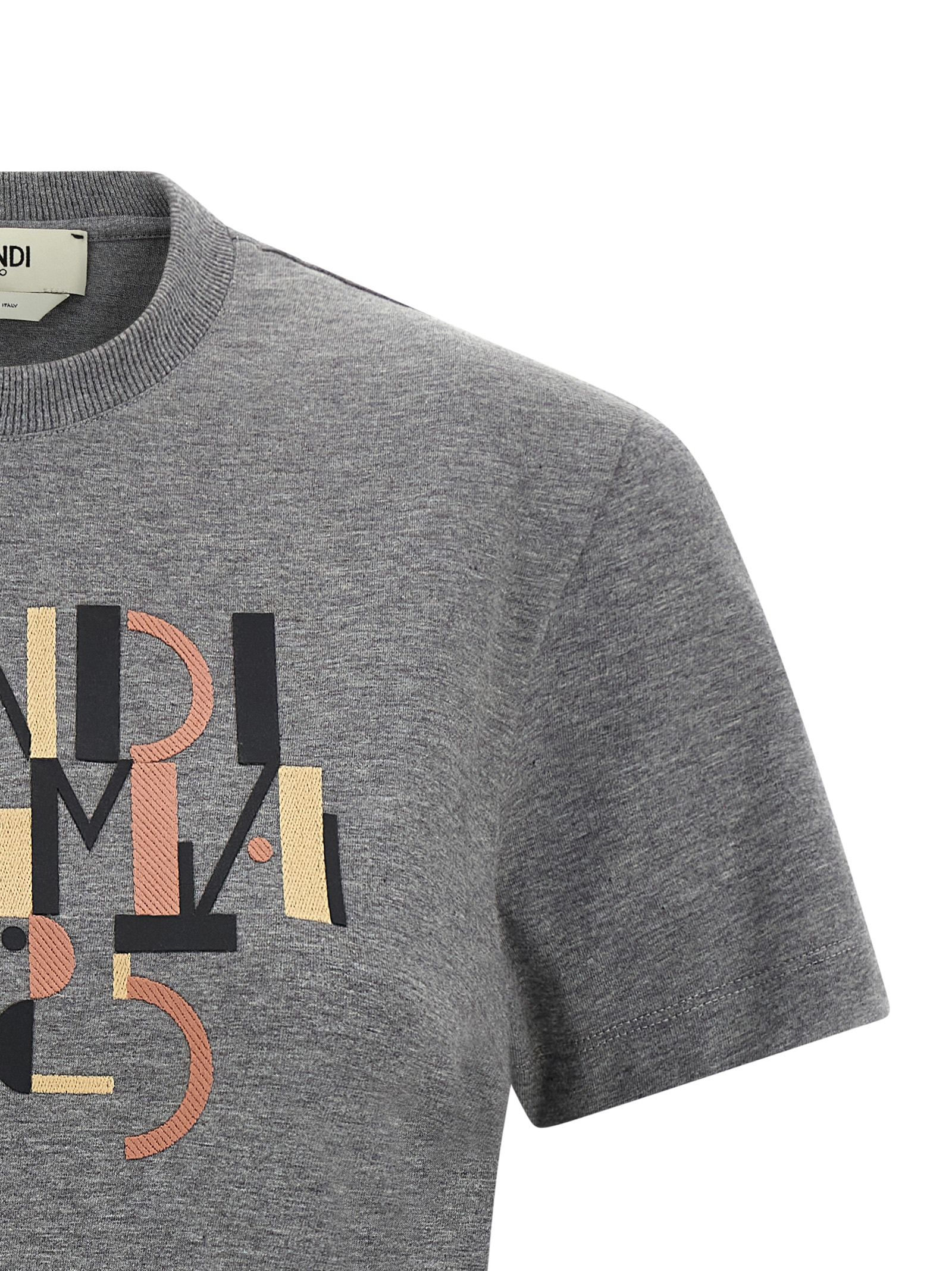 Fendi Gray Cotton Women's T-Shirt - Fendi - Modalova
