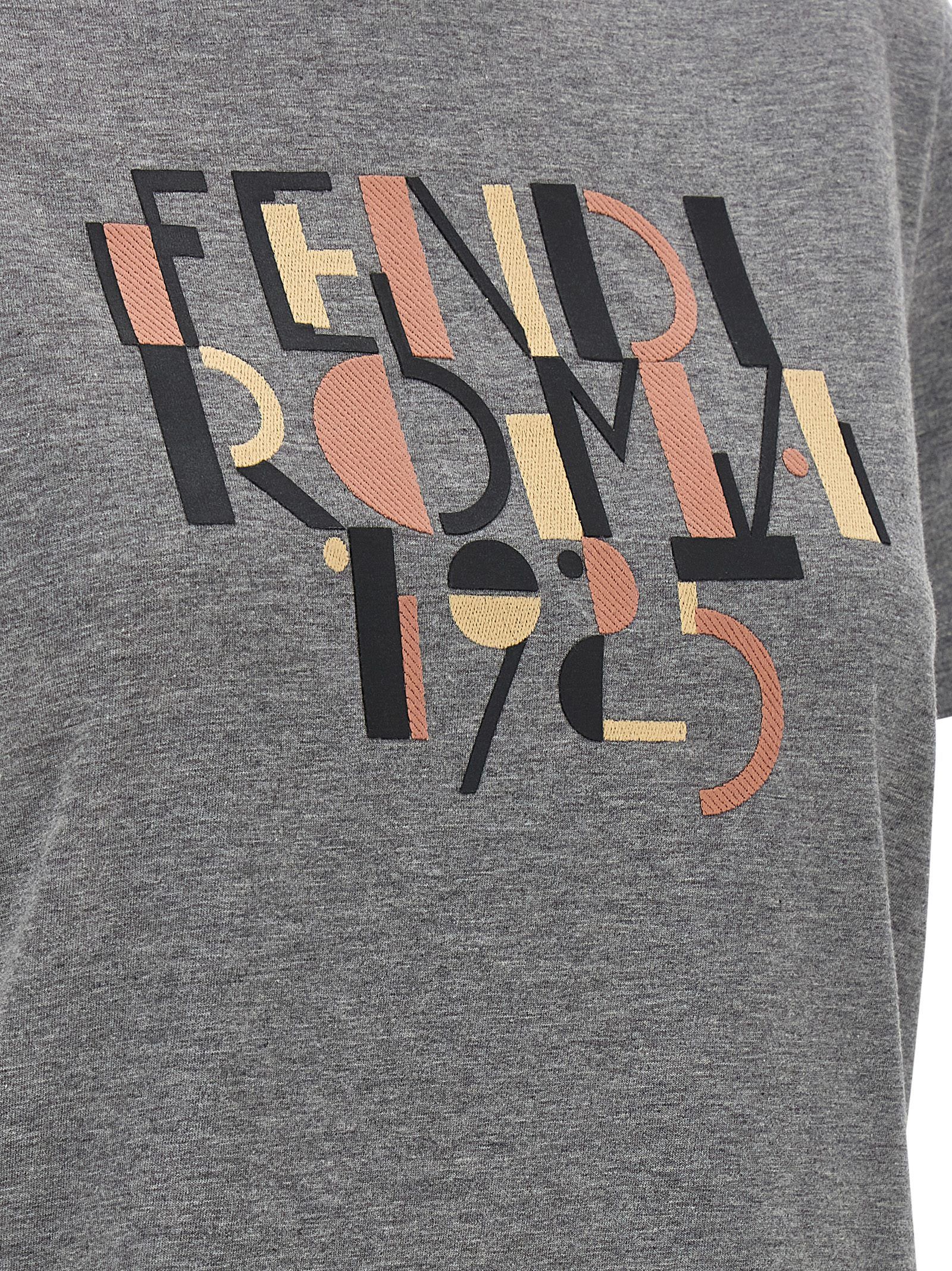 Fendi Gray Cotton Women's T-Shirt - Fendi - Modalova