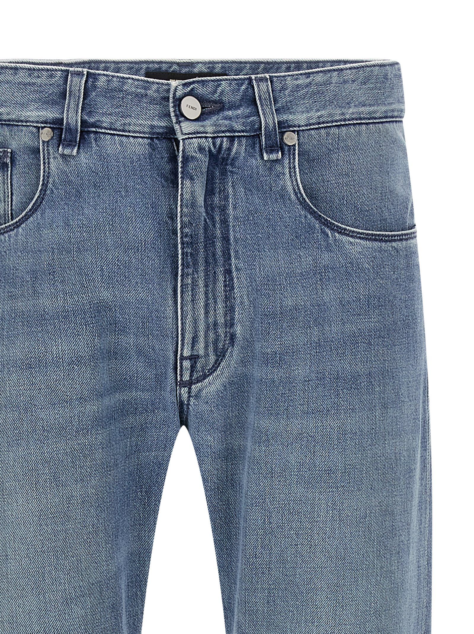 Cotton Straight-Leg Men's Jeans - Fendi - Modalova