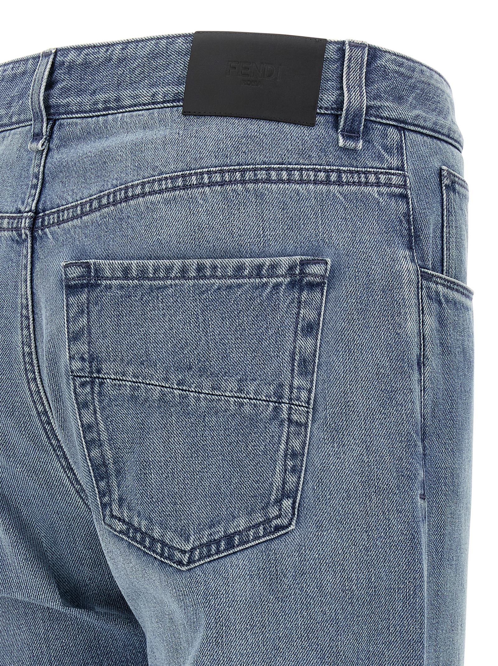 Cotton Straight-Leg Men's Jeans - Fendi - Modalova
