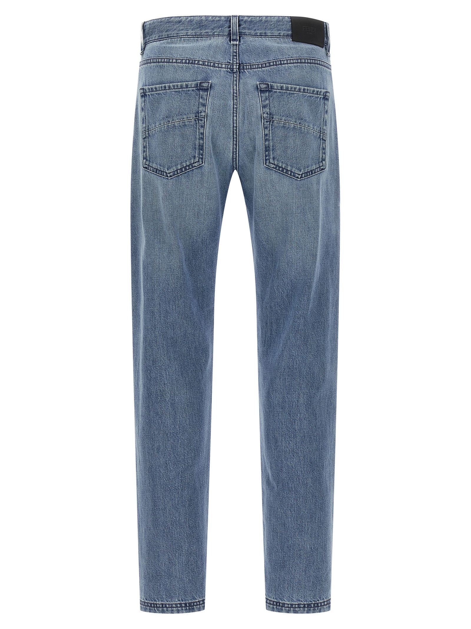 Cotton Straight-Leg Men's Jeans - Fendi - Modalova