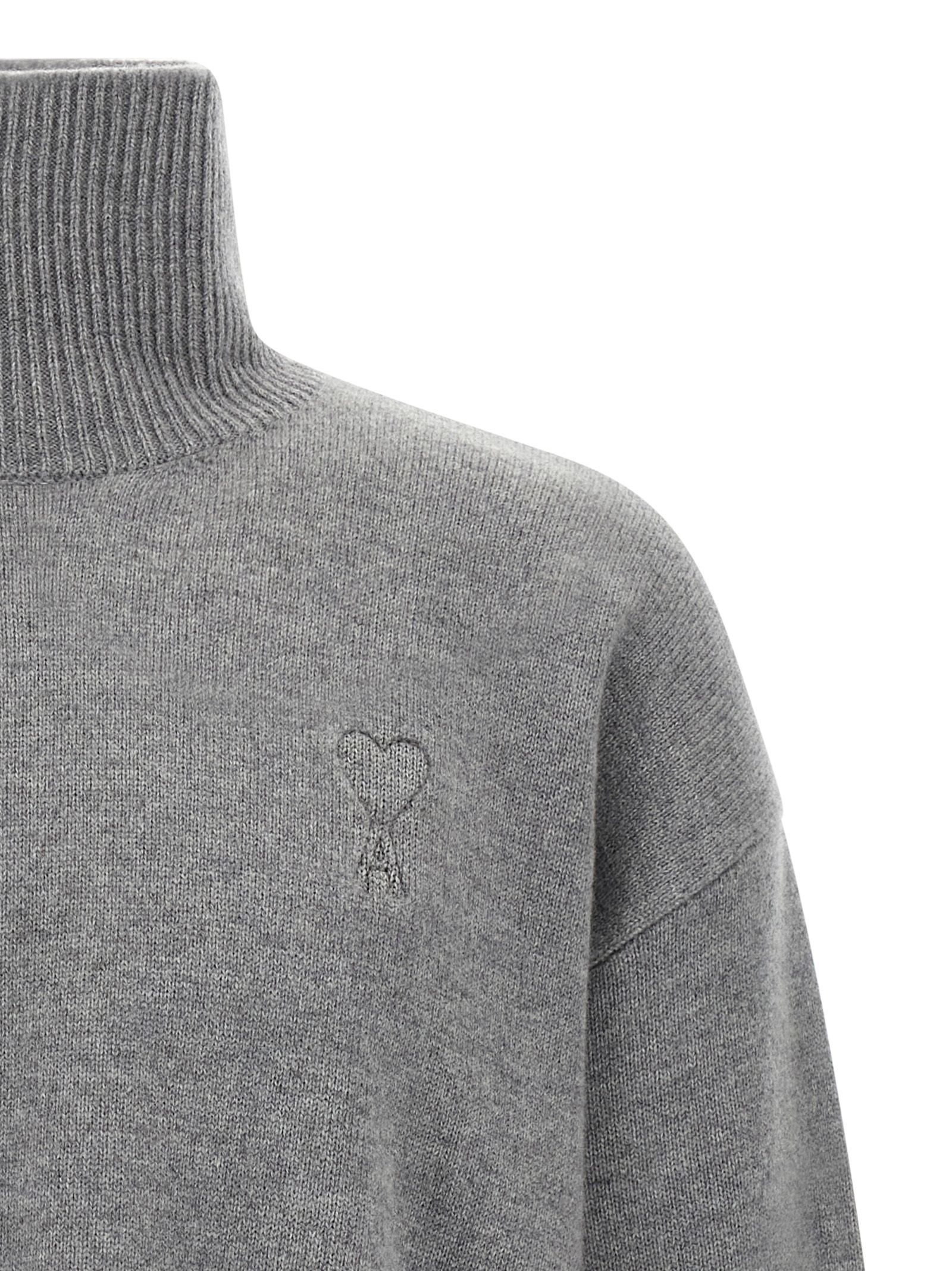 Ami Paris Gray Wool Men's Cardigan - Ami Paris - Modalova