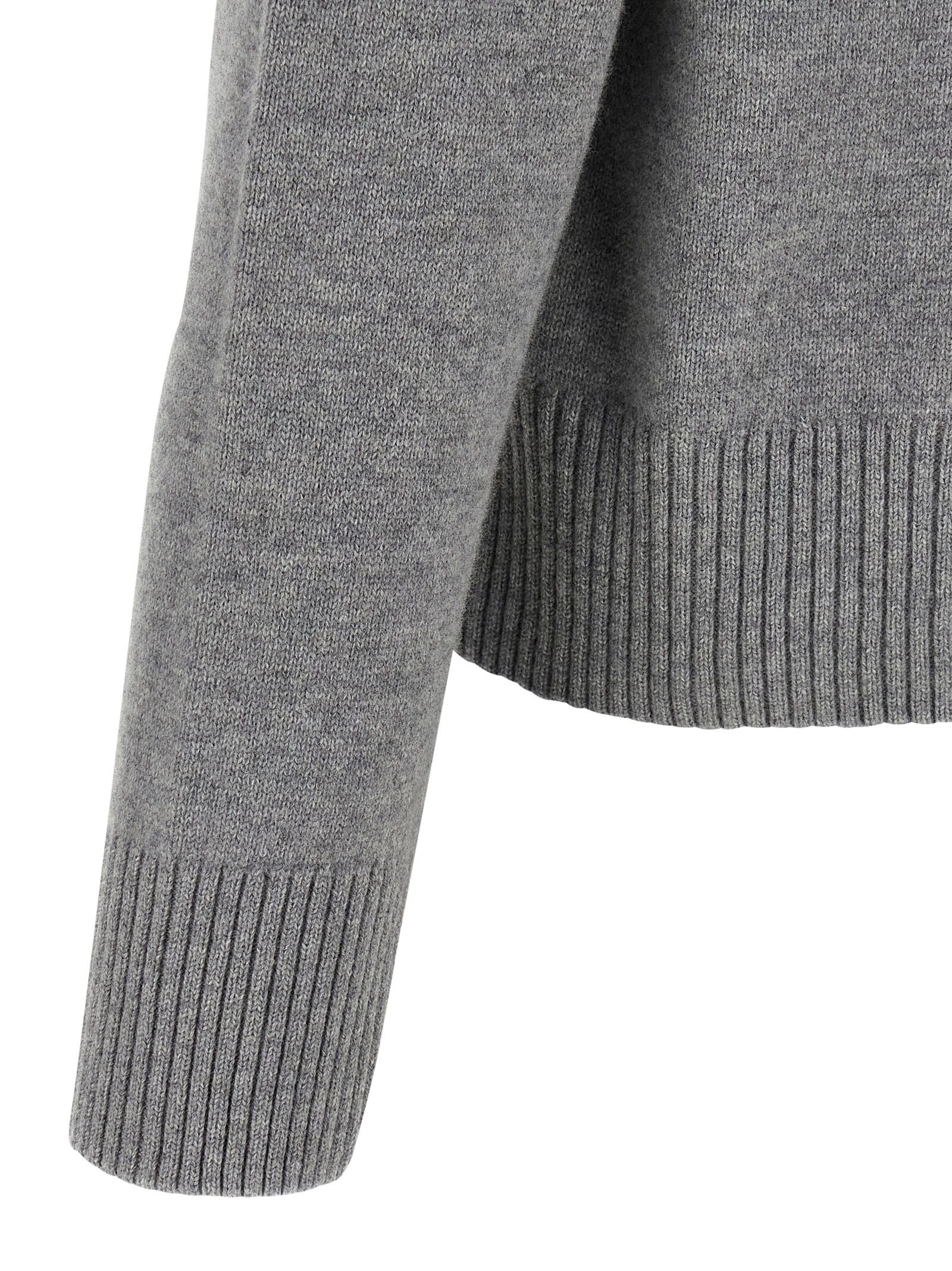 Ami Paris Gray Wool Men's Cardigan - Ami Paris - Modalova