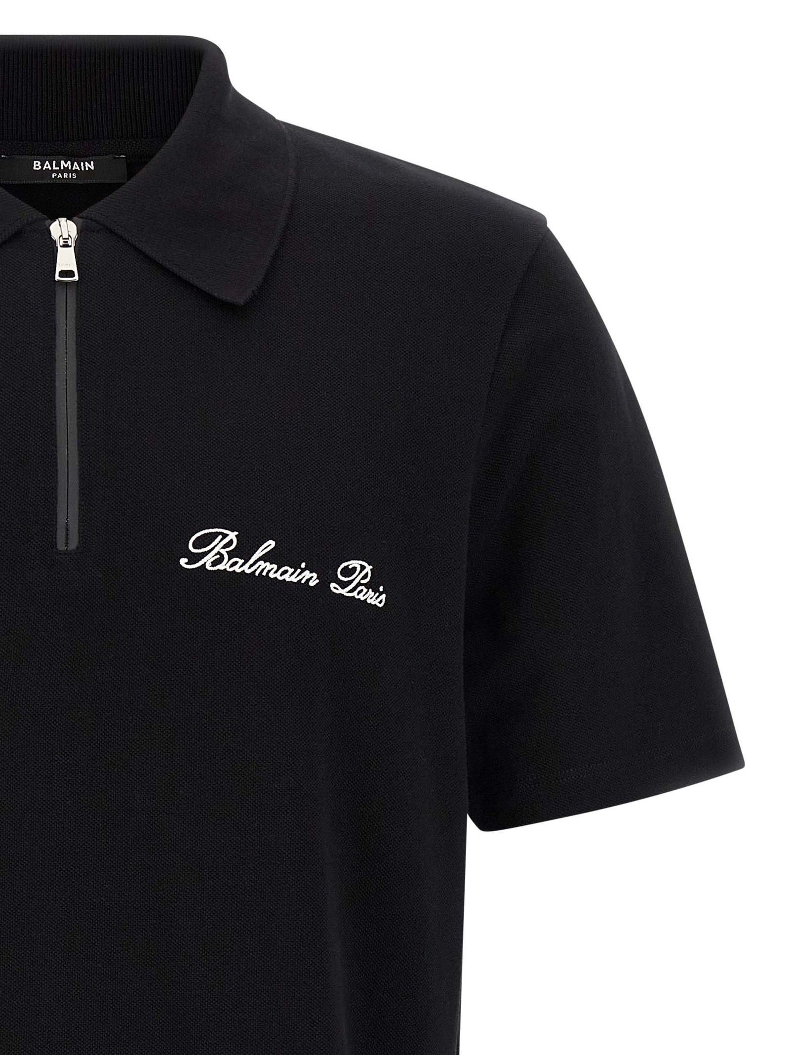 Cotton Polo Men's Shirt - Balmain - Modalova