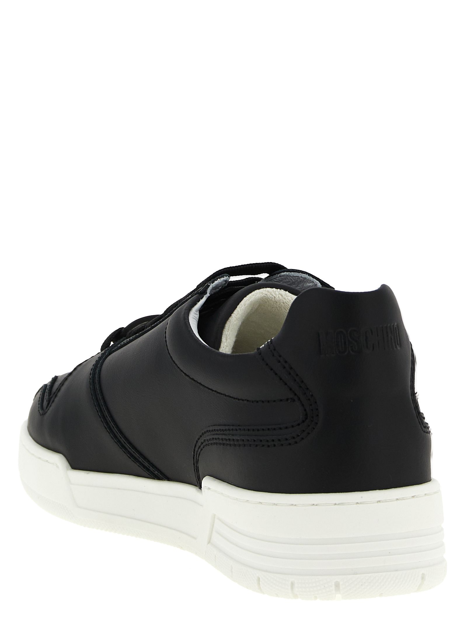 Leather Low Top Men's Sneakers - Moschino - Modalova
