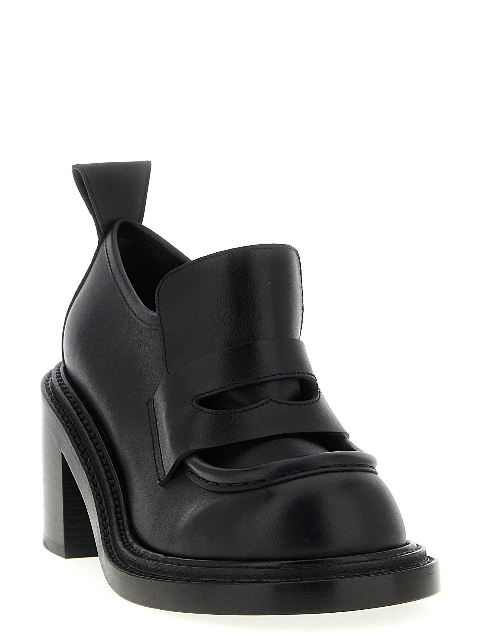 Leather Platform Women's Loafers - Moschino - Modalova