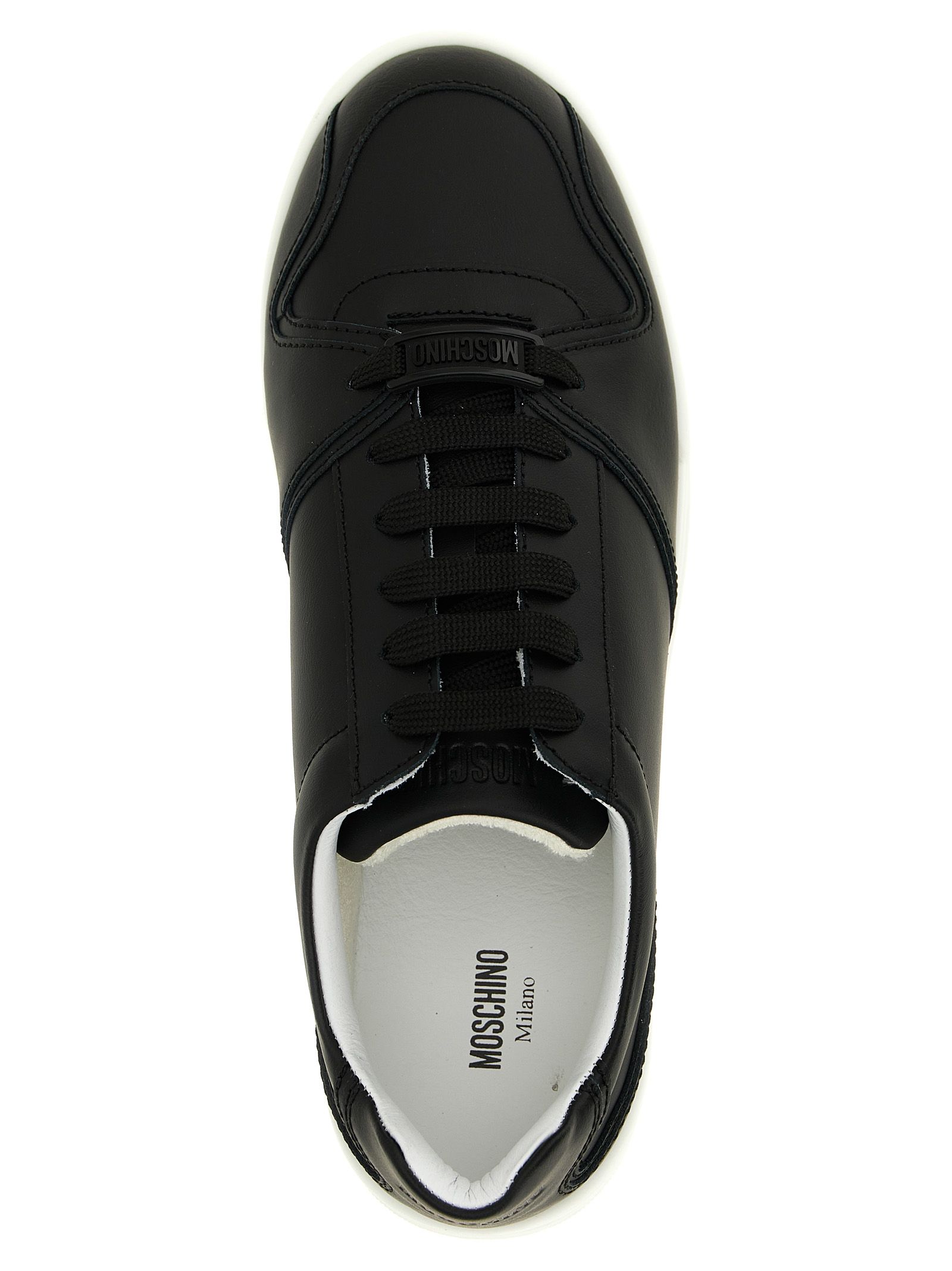 Leather Low Top Men's Sneakers - Moschino - Modalova