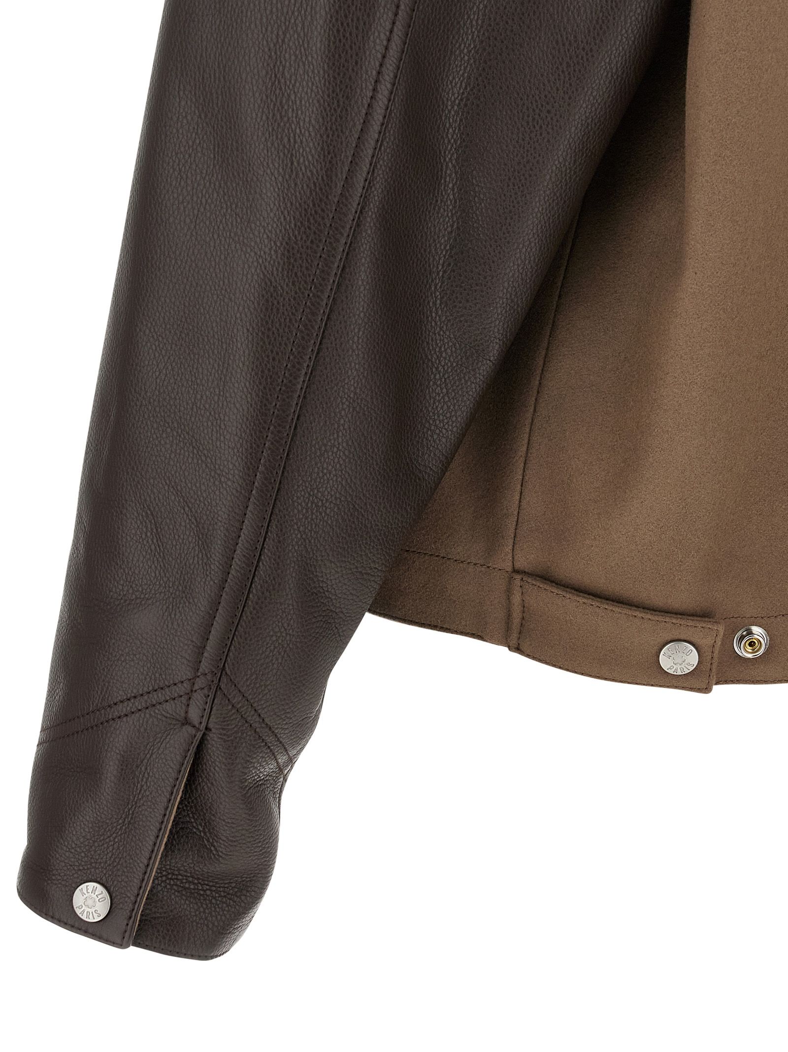 Virgin Wool Leather Men's Jacket - Kenzo - Modalova