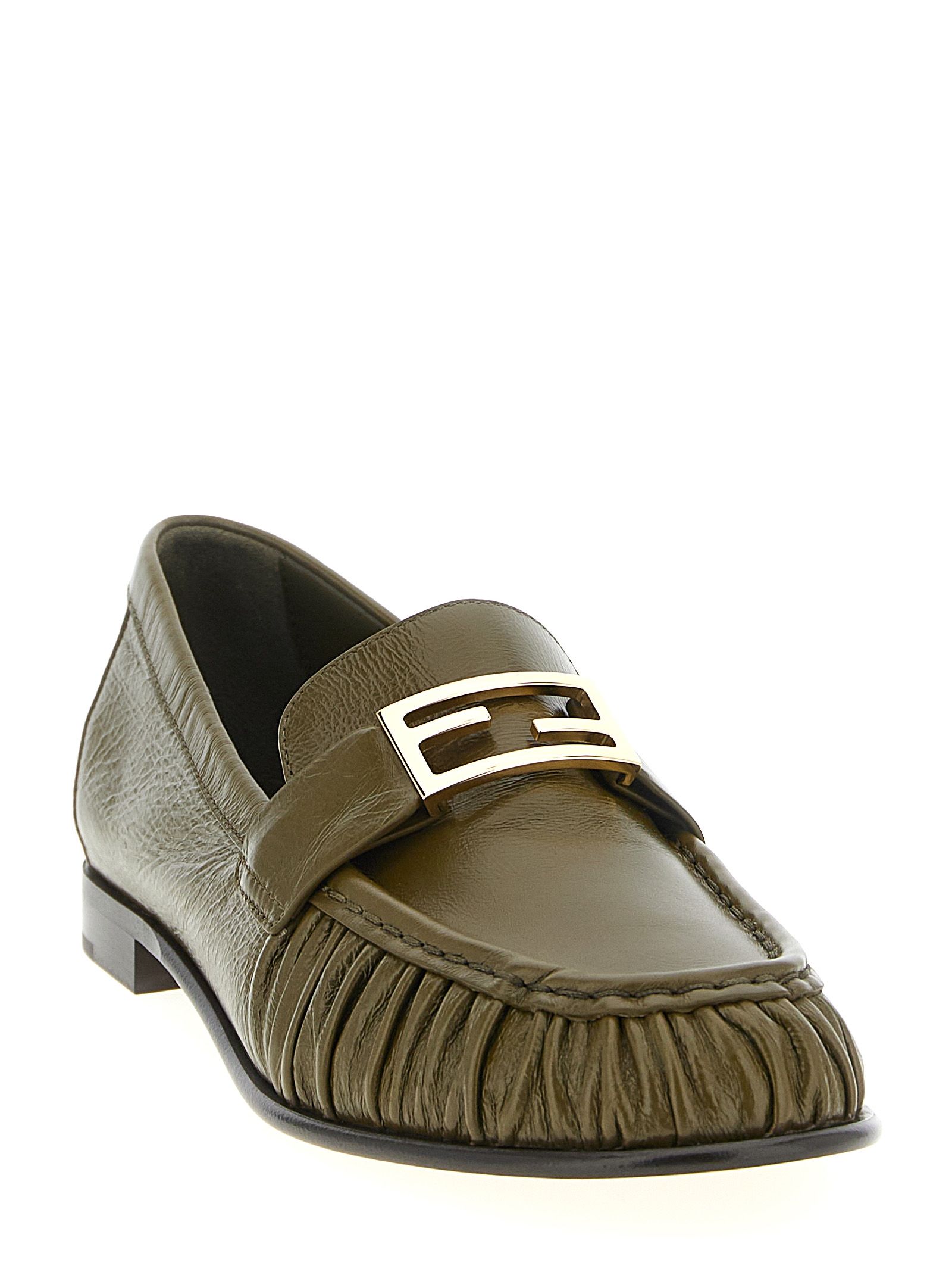 Lamb Leather Slip-On Women's Loafers - Fendi - Modalova