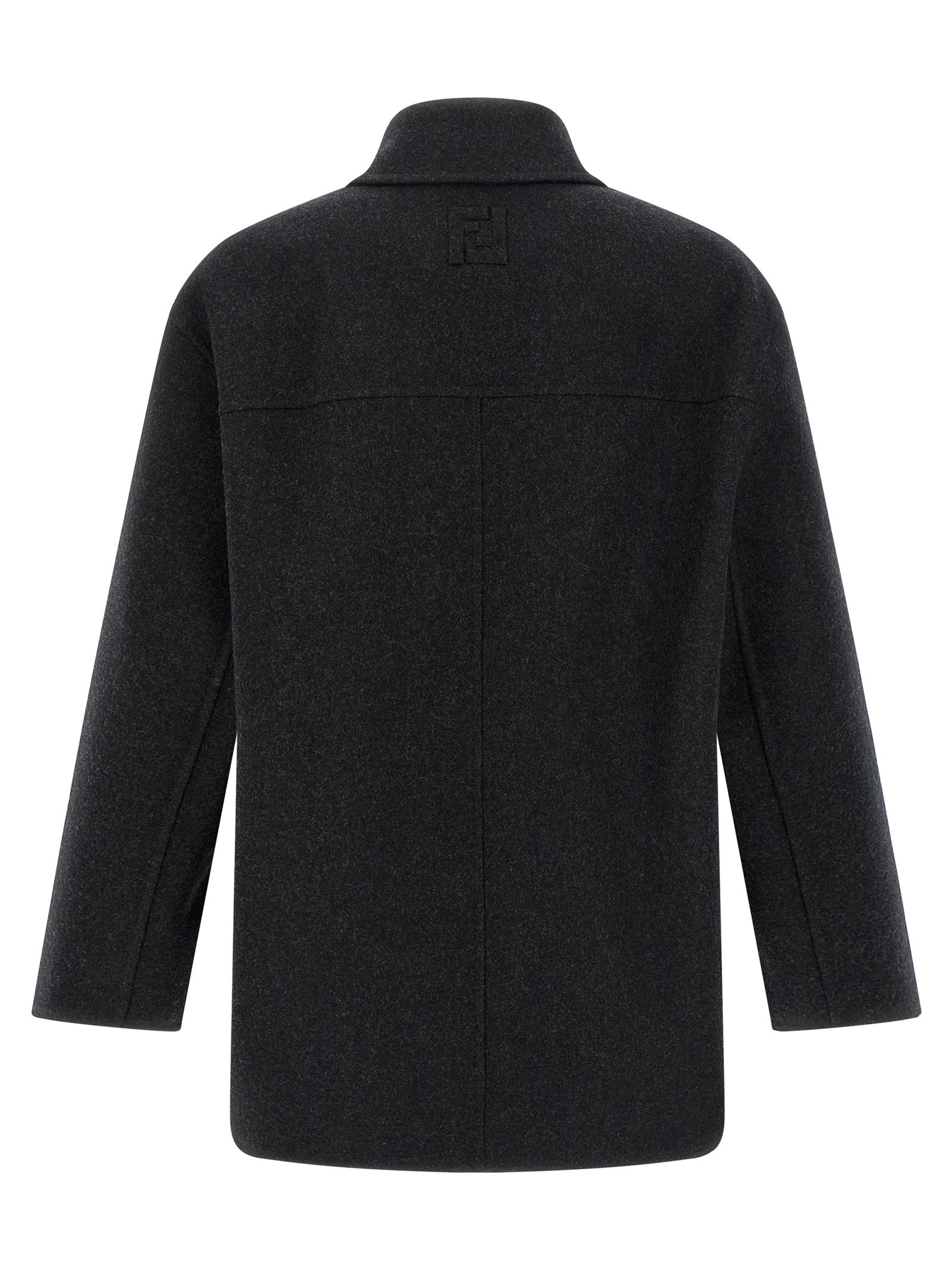 Fendi Gray Virgin Wool Men's Coat - Fendi - Modalova