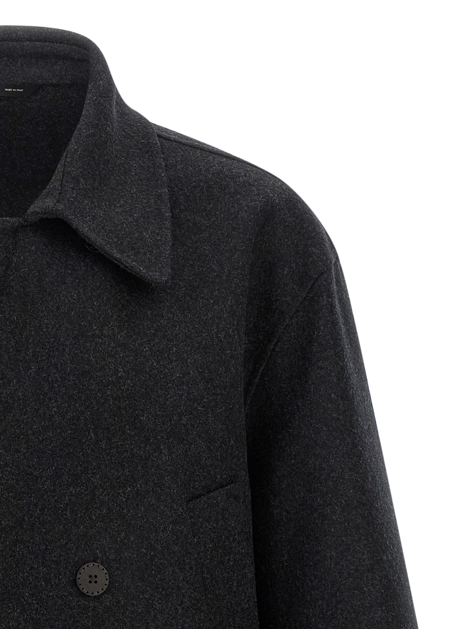 Fendi Gray Virgin Wool Men's Coat - Fendi - Modalova