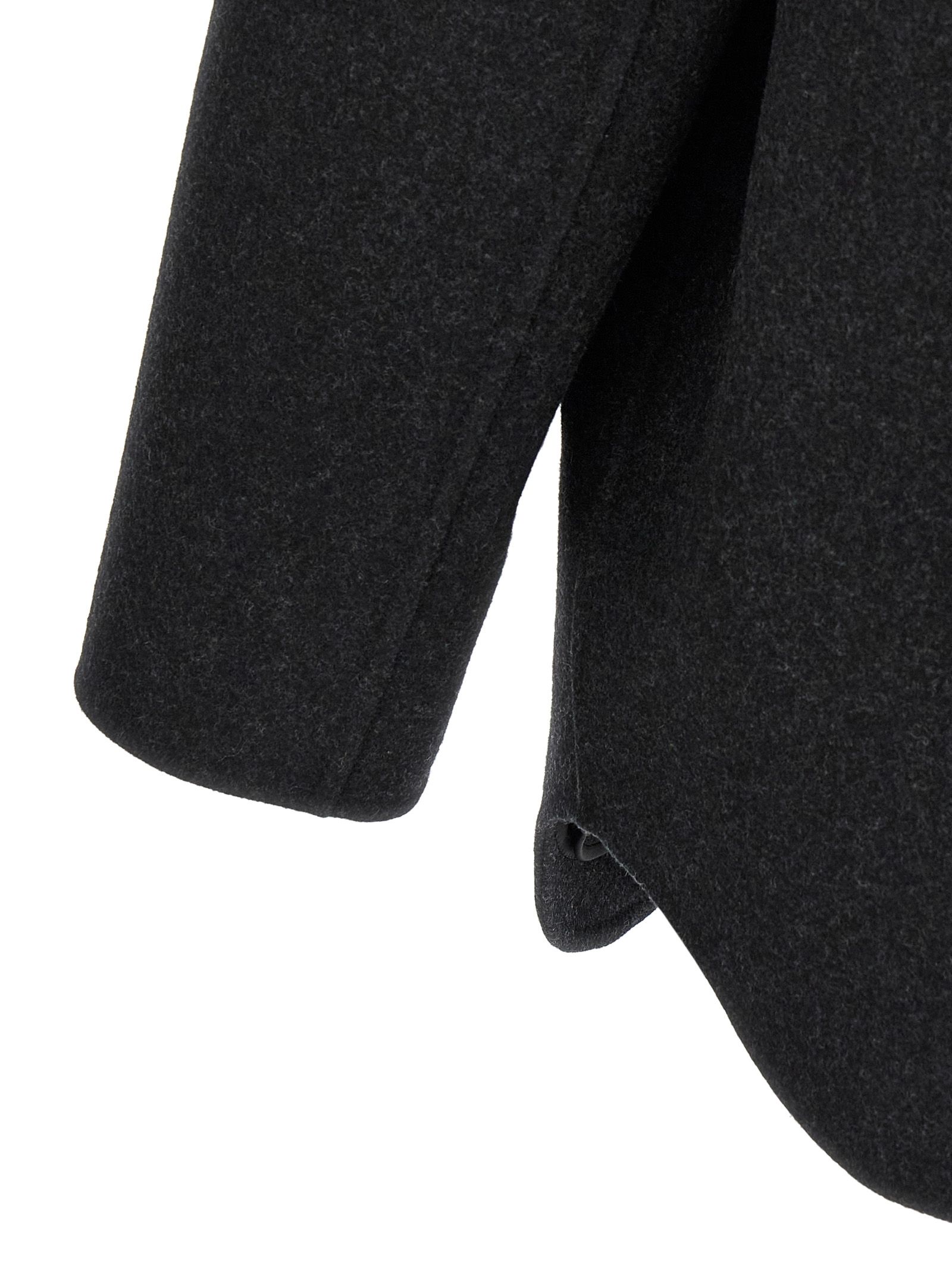 Fendi Gray Virgin Wool Men's Coat - Fendi - Modalova