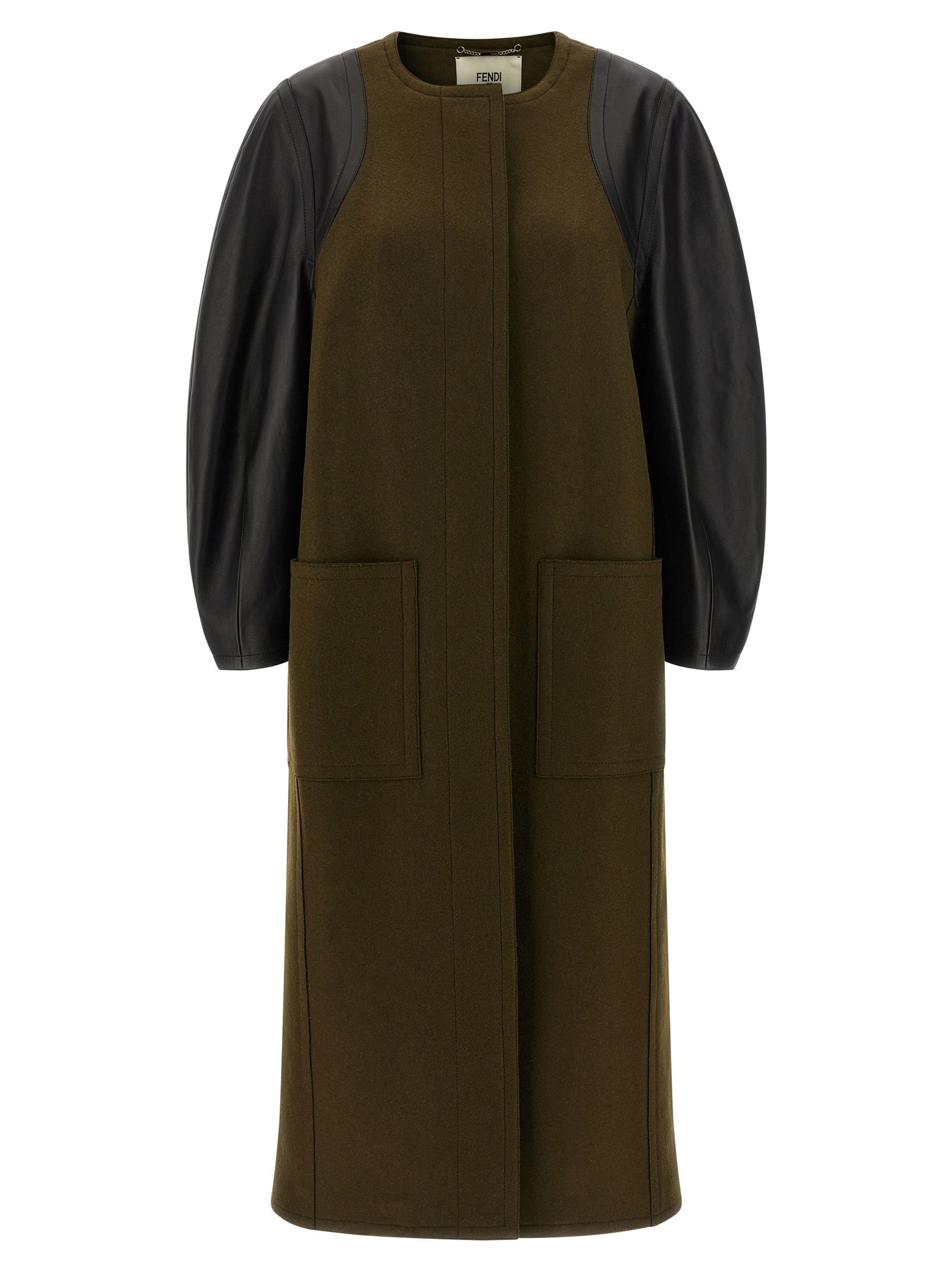 Fendi Bicolor Viscose Women's Coat - Fendi - Modalova