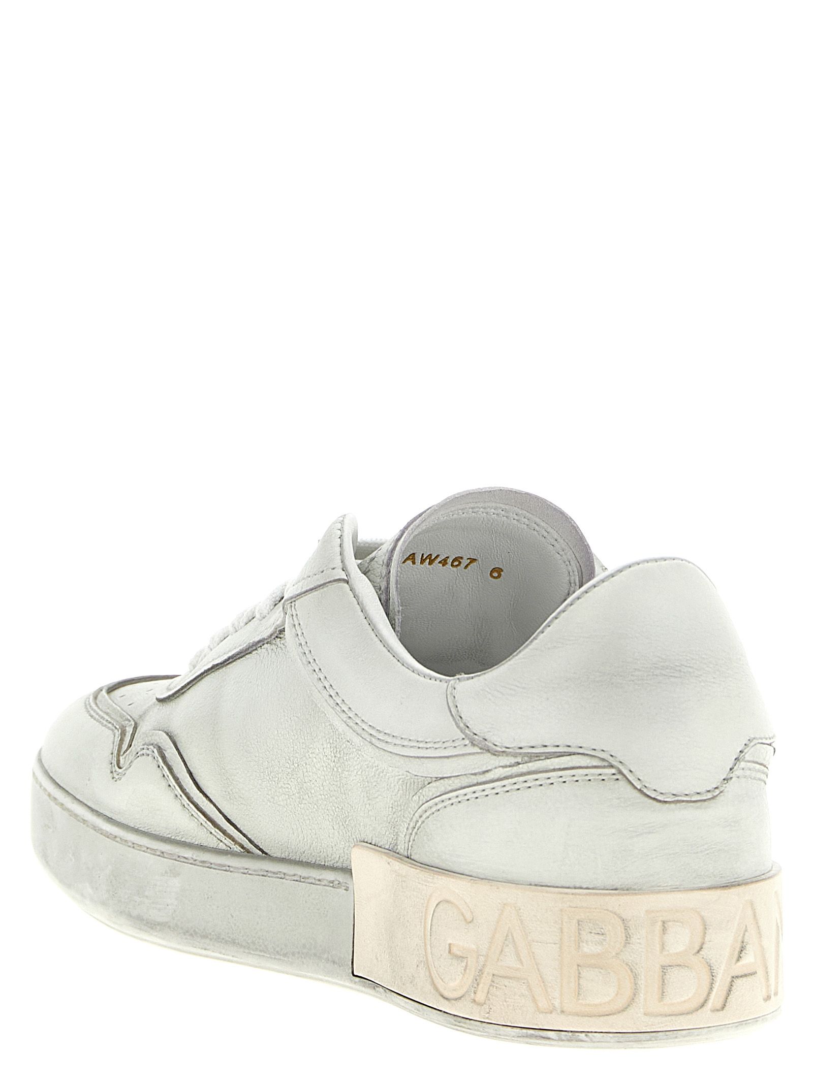 Lamb Leather Low Top Men's Sneakers - Dolce & Gabbana - Modalova