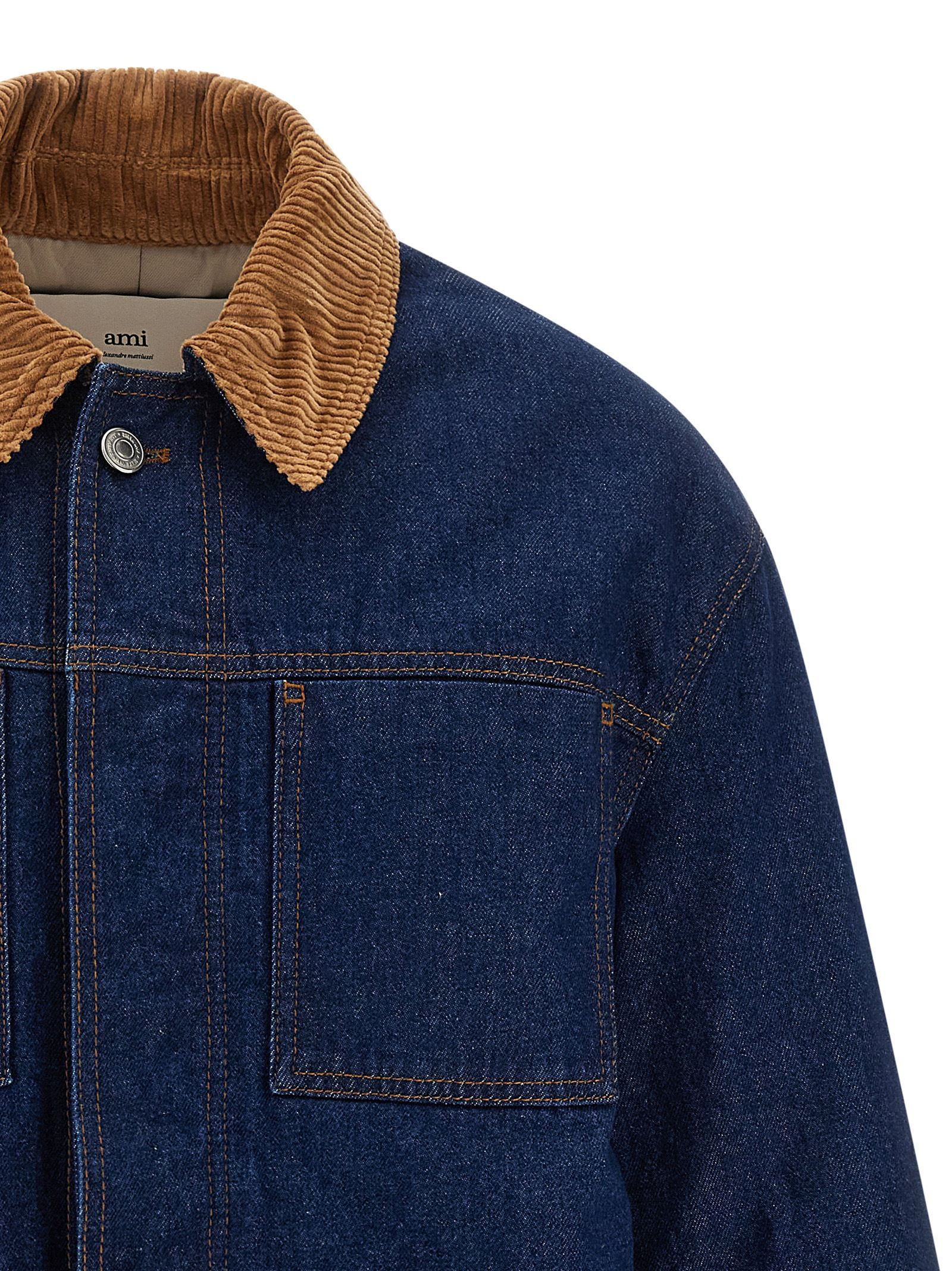 Cotton Denim Men's Jacket - Ami Paris - Modalova